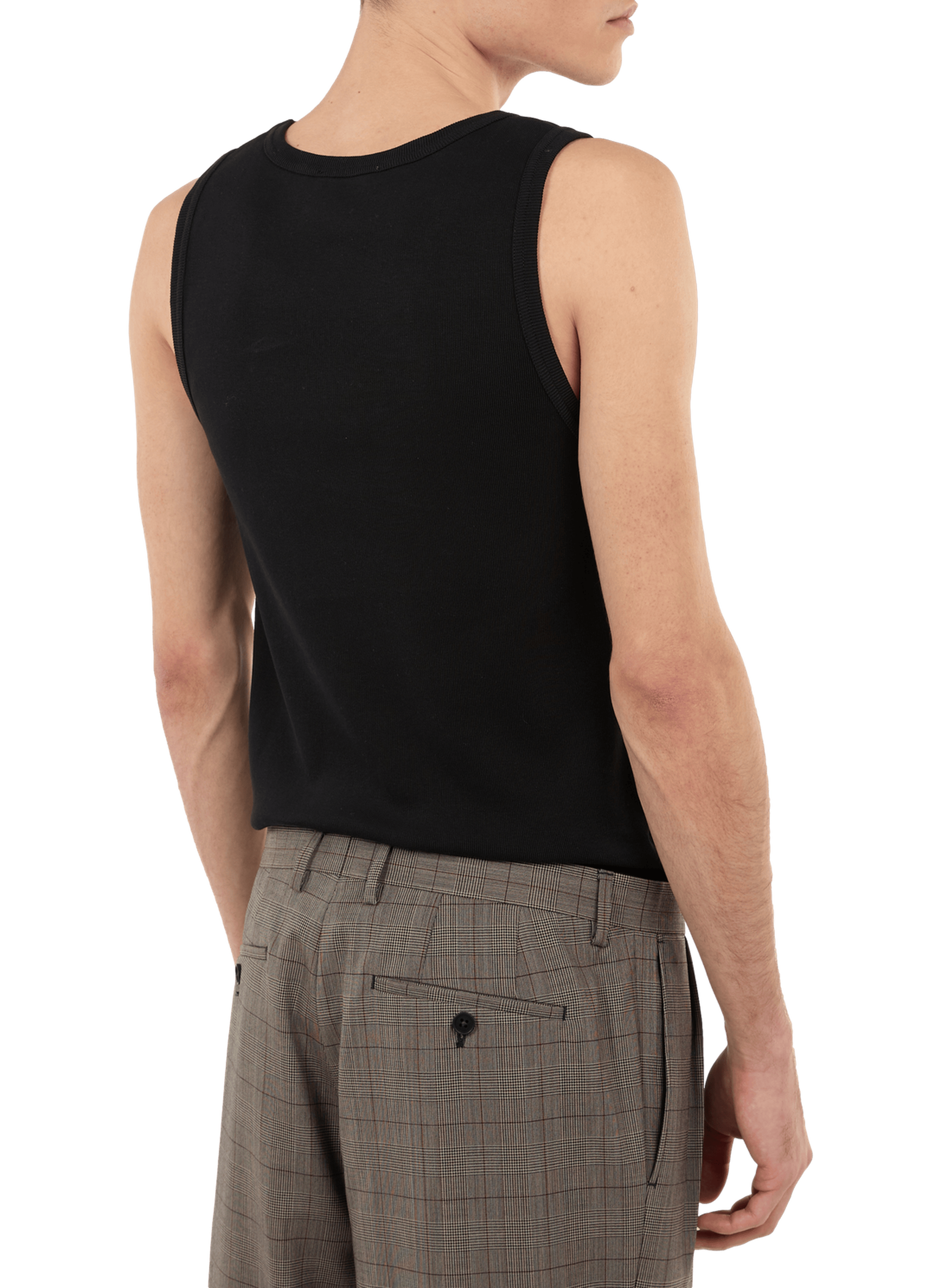 Tanktop van ribkatoen SAISON 1865 Zwart