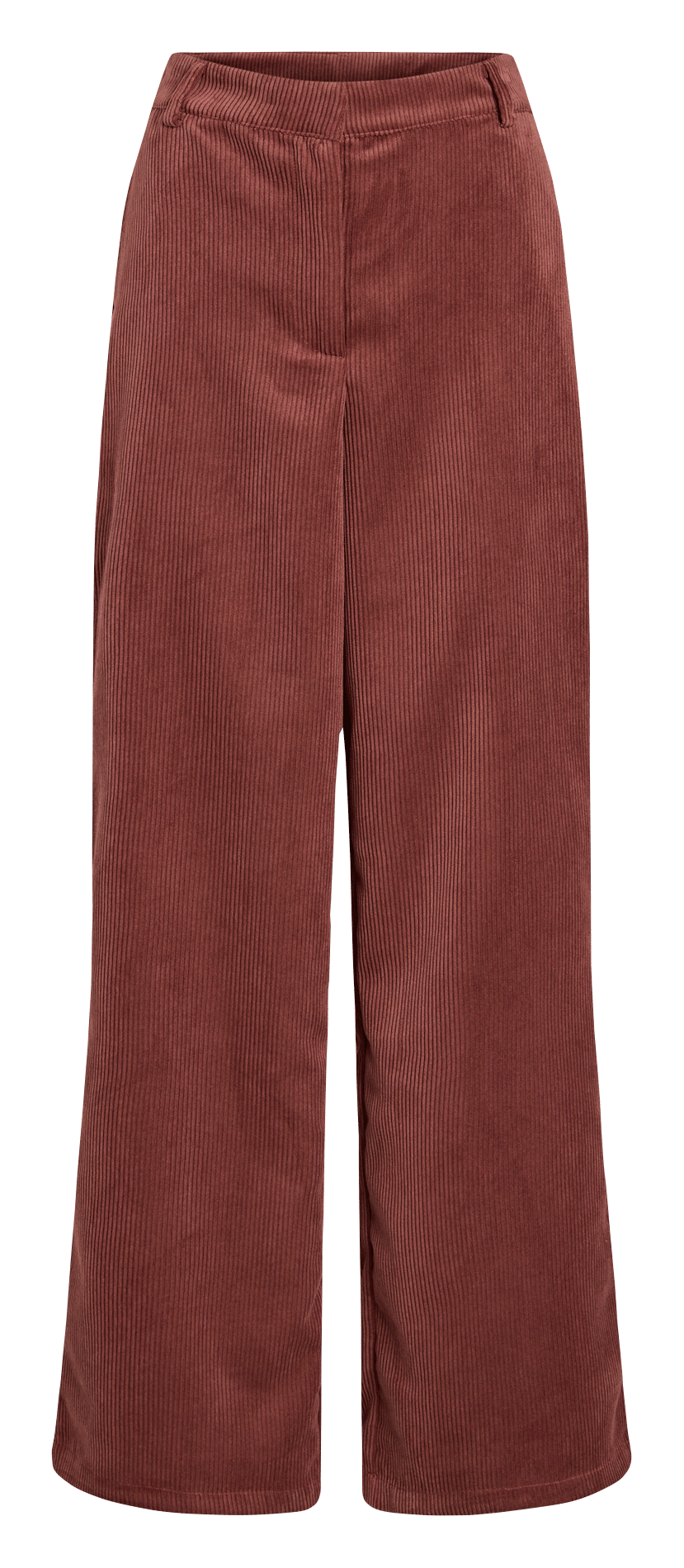 High-rise ribbed flared pants VILA Brown