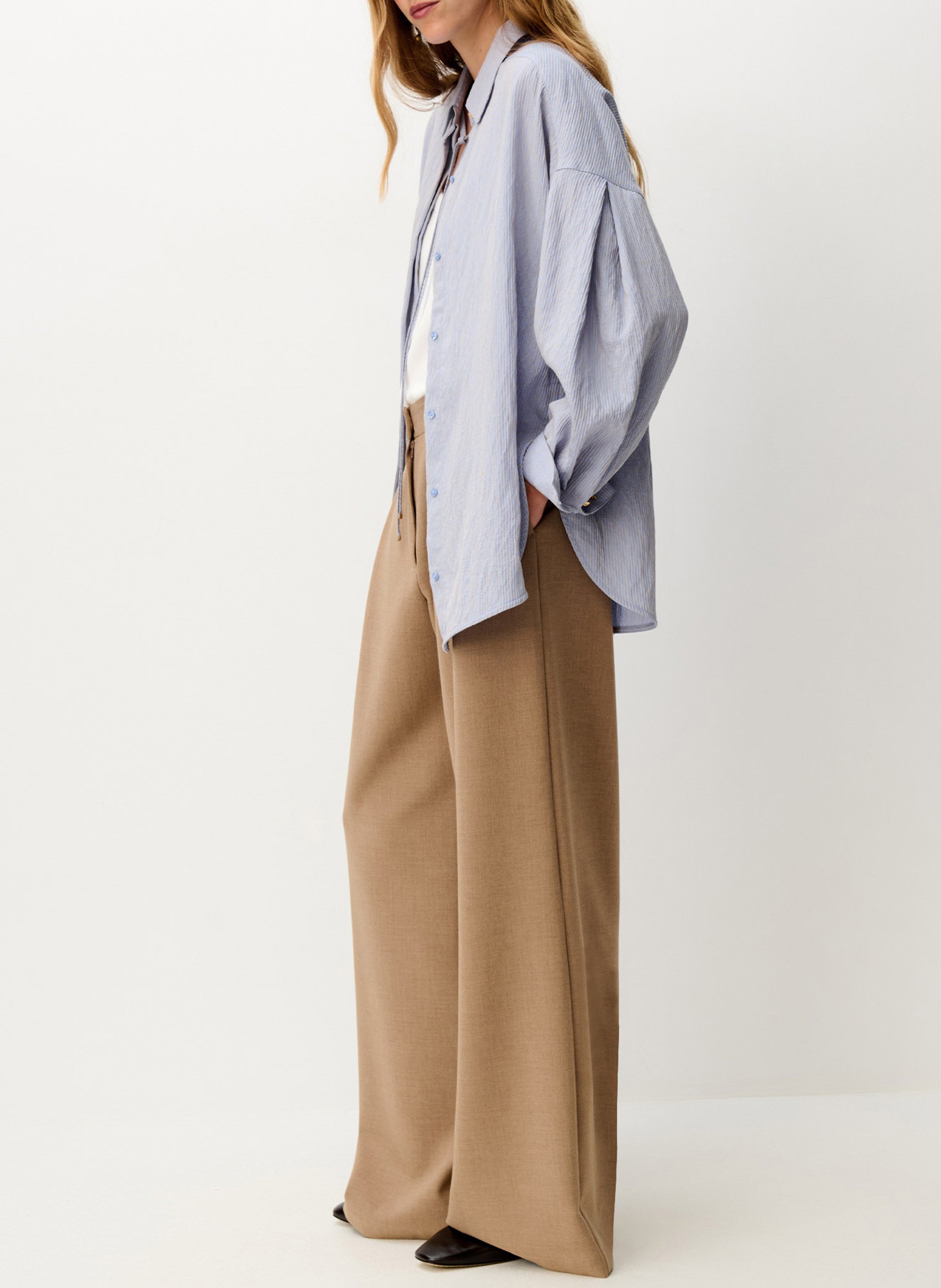 Straight shirt with classic collar SESSUN Blue