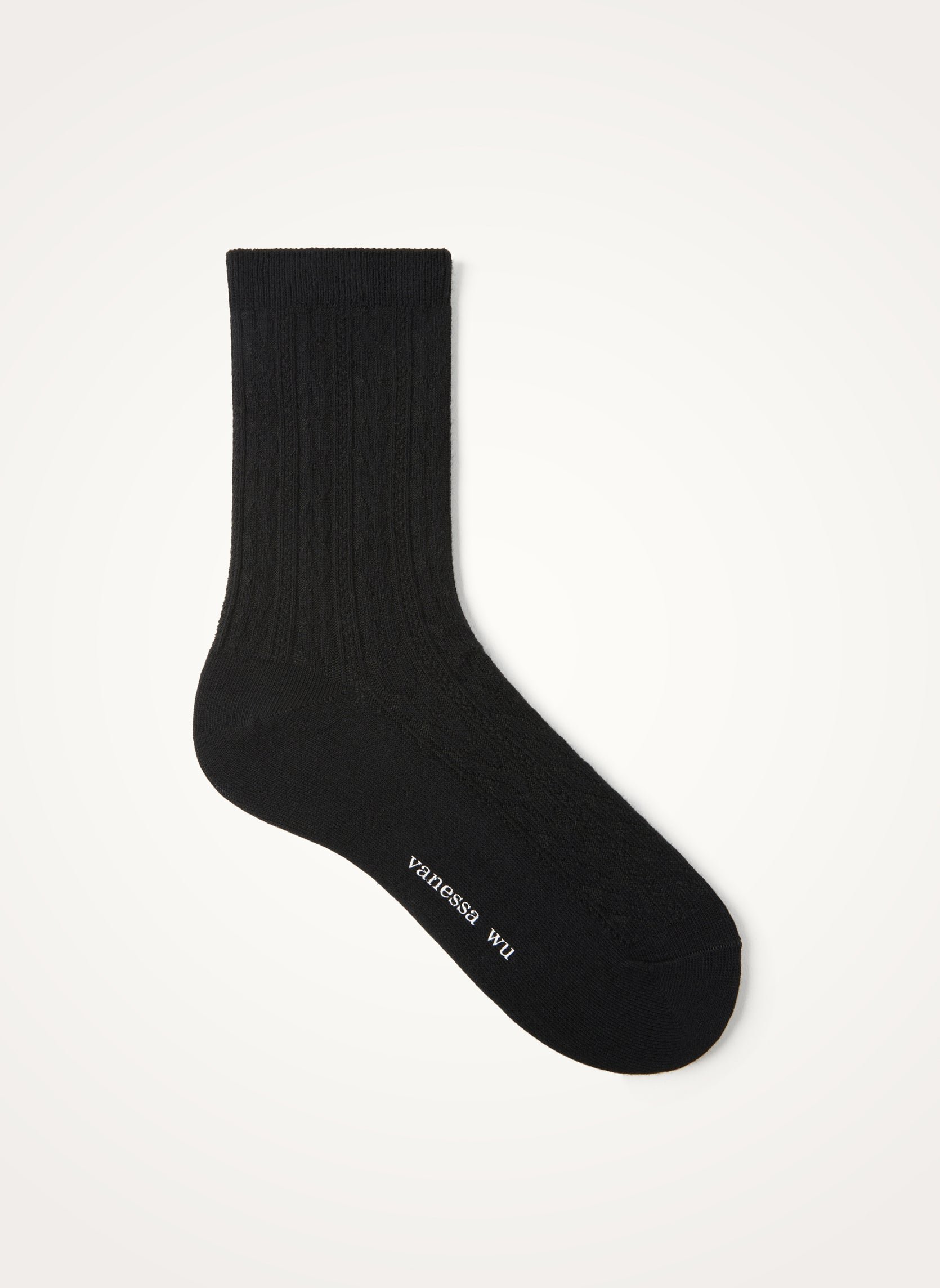 Ribbed Braided High Socks VANESSA WU