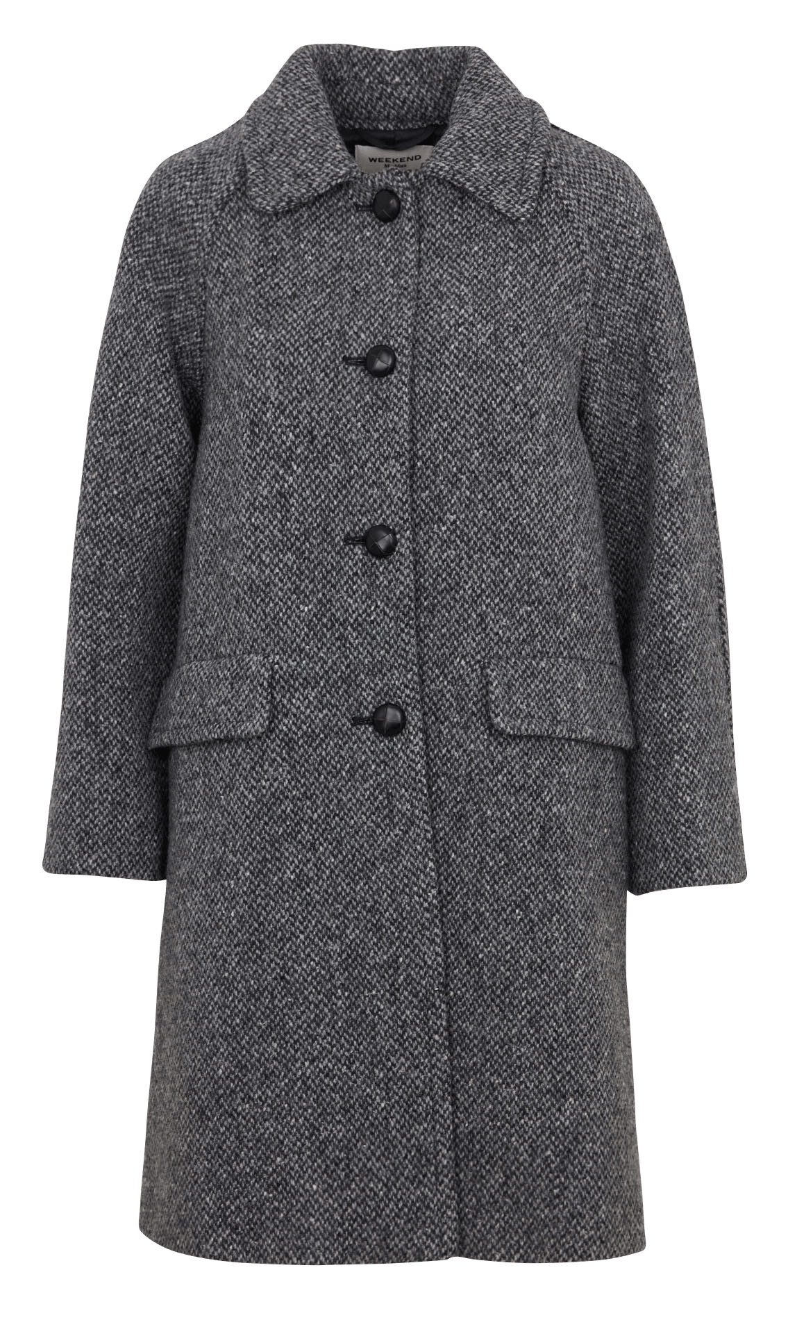 Manteau col tailleur en laine mélangée MAX MARA WEEK END Noir