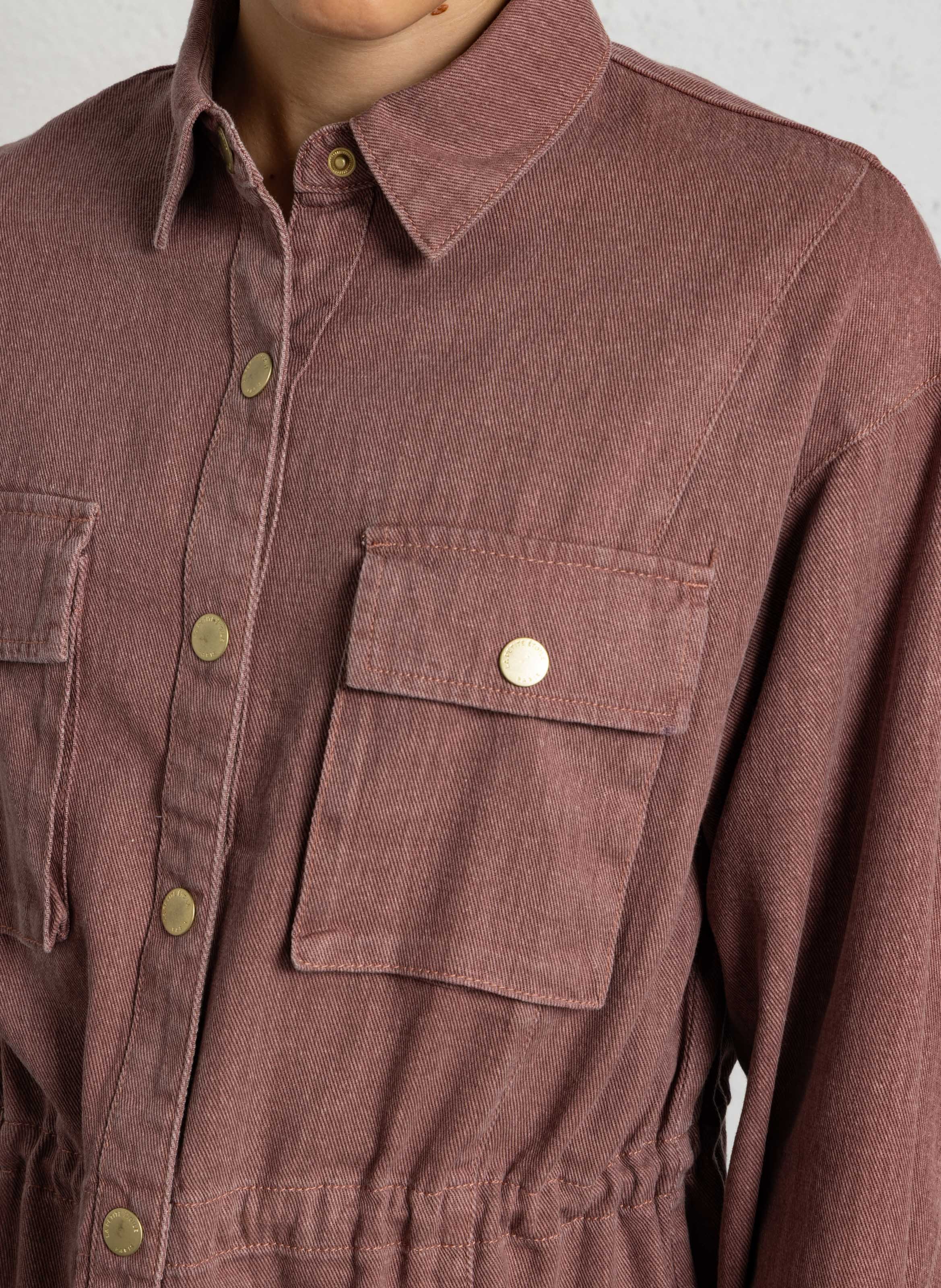Ruime denim overhemd van katoen LA PETITE ETOILE Roze