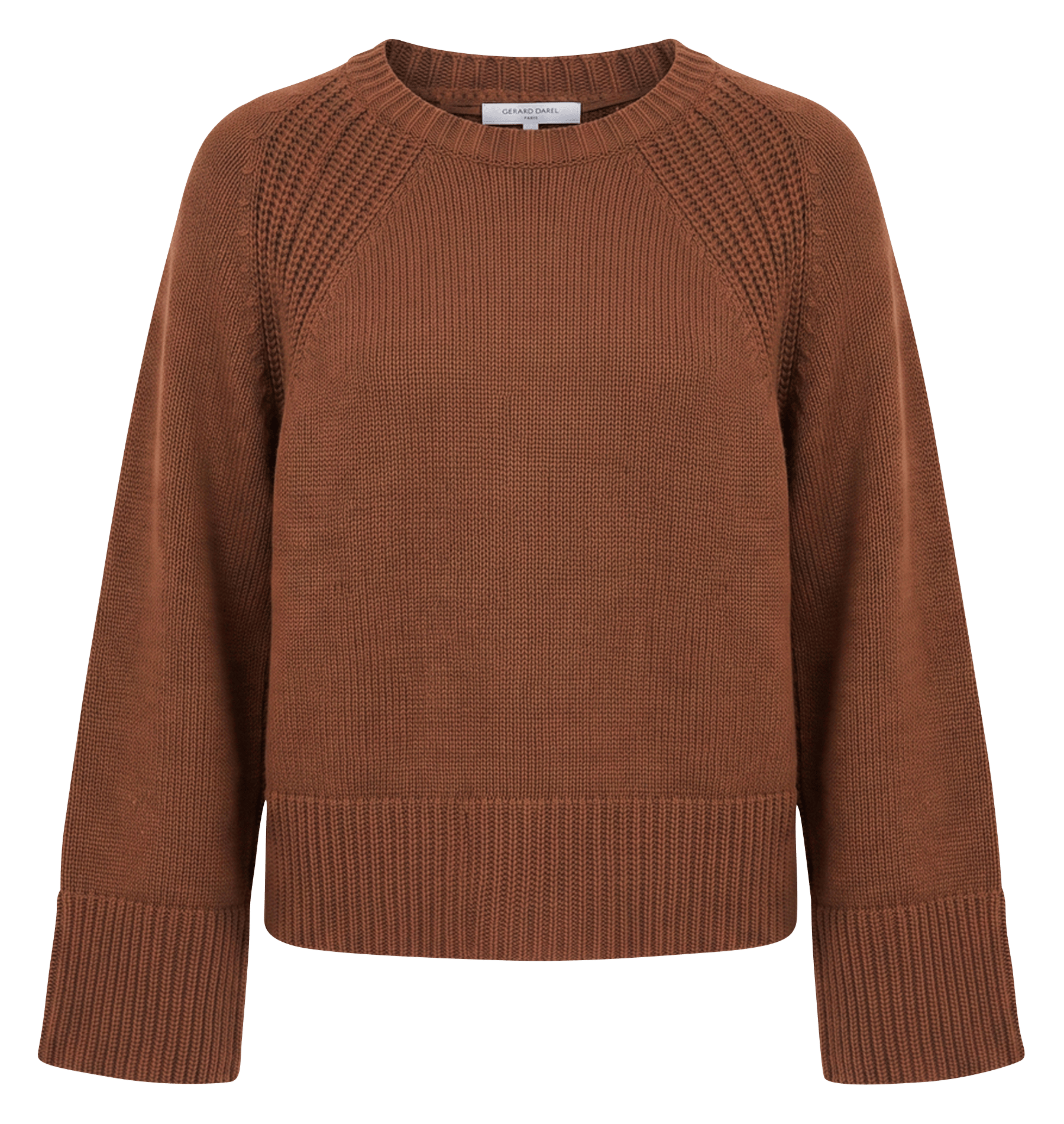Gerader Rundhalsausschnitt-Pullover aus einfarbiger Wolle GERARD DAREL Braun