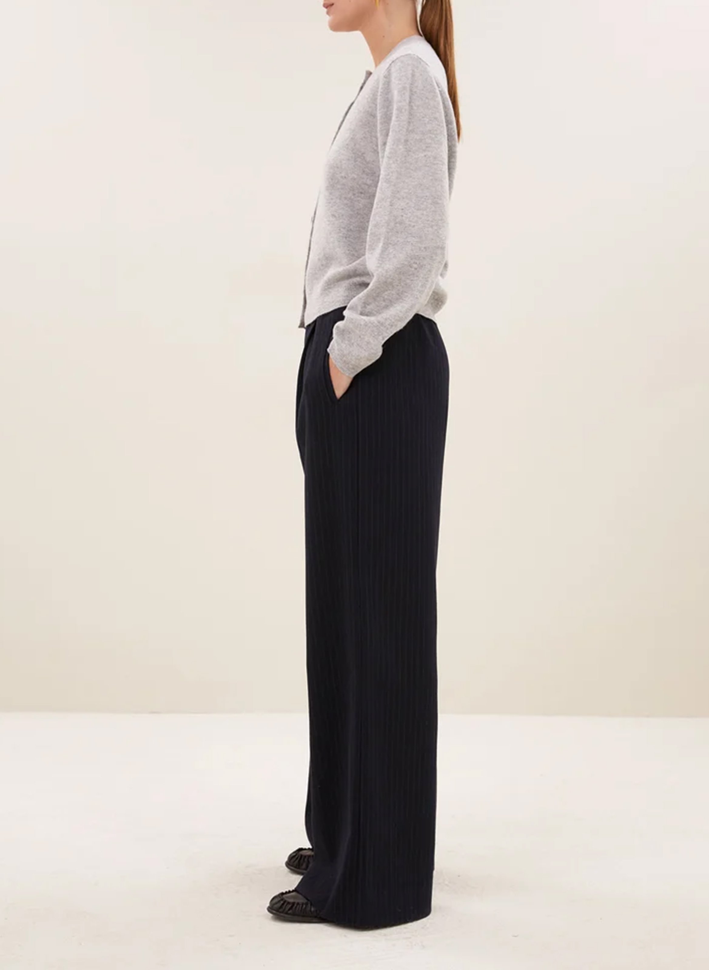 Pantalon à pinces large rayé BY BAR Bleu