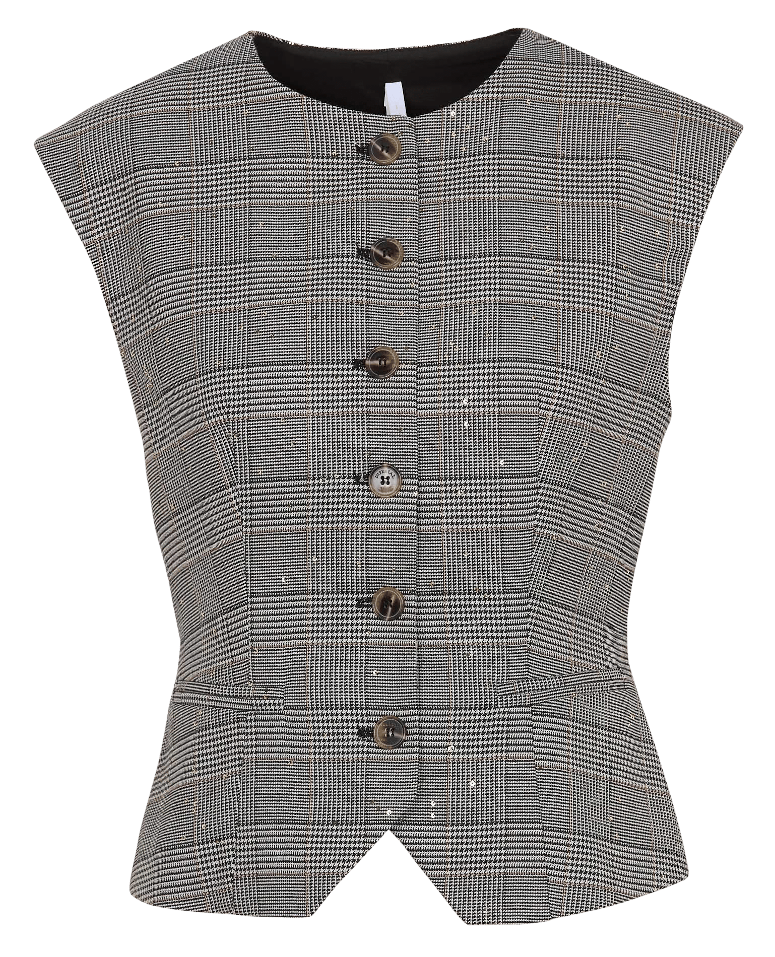 Getailleerd mouwloos gilet met pied-de-poule-motief IMPERIAL Grijs