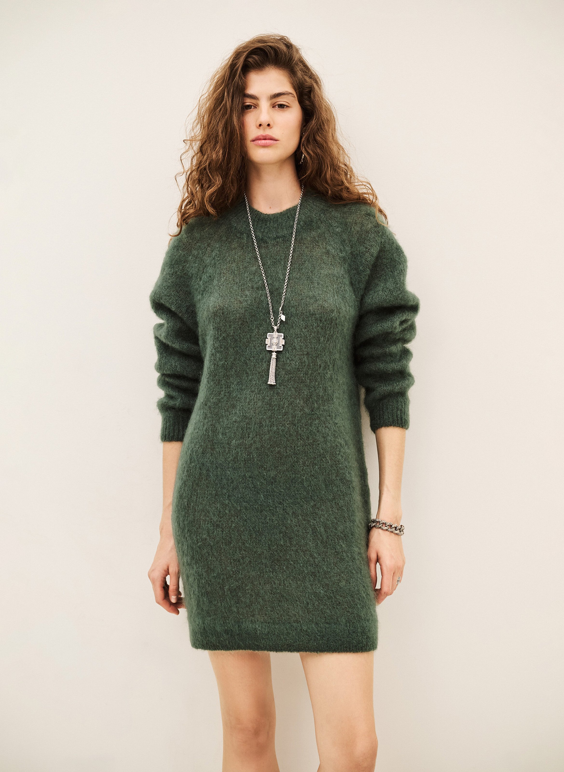 Short wool-blend sweater dress BA&SH Khaki