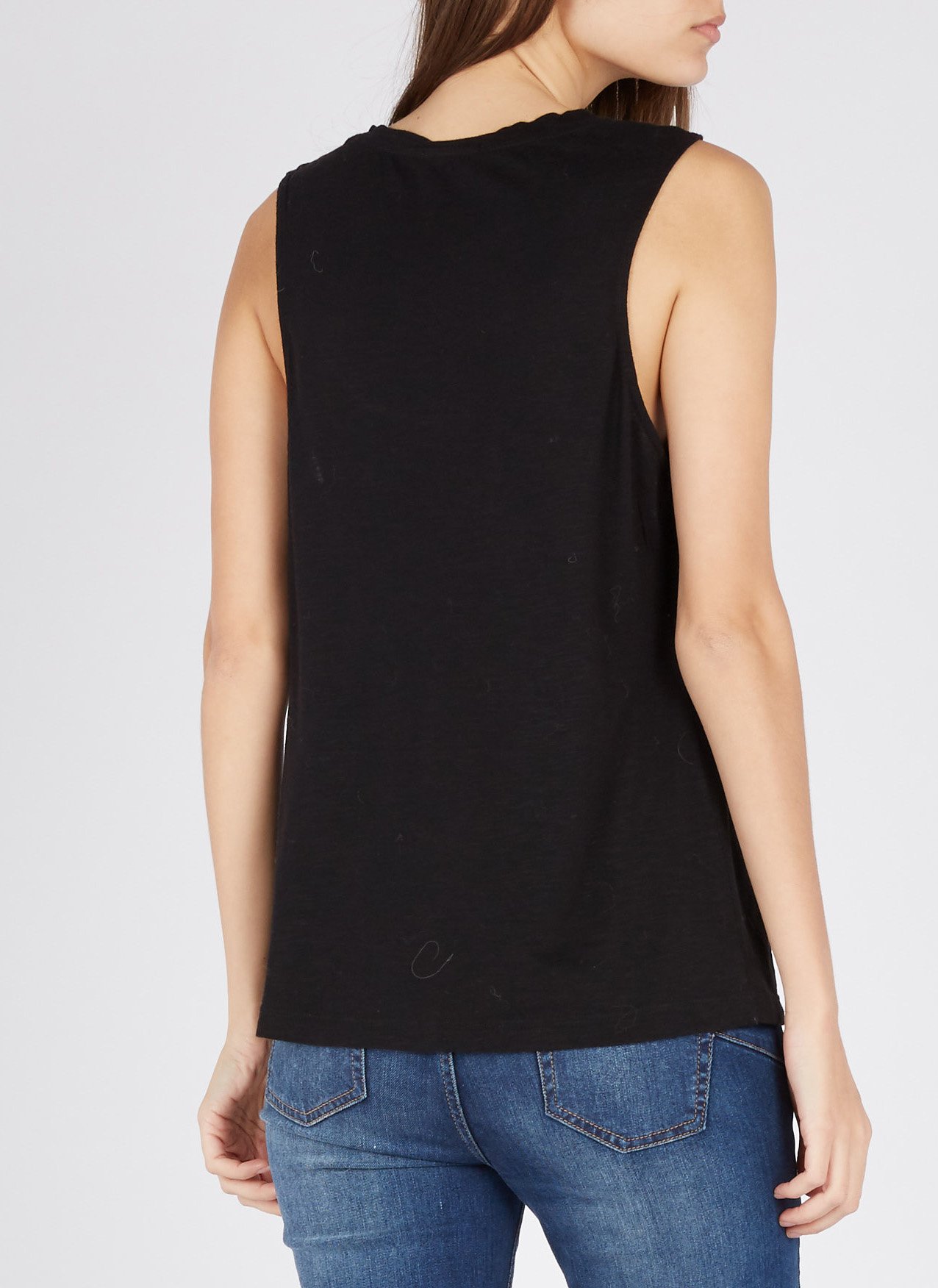 Débardeur col rond en coton mélangé AMERICAN VINTAGE Noir