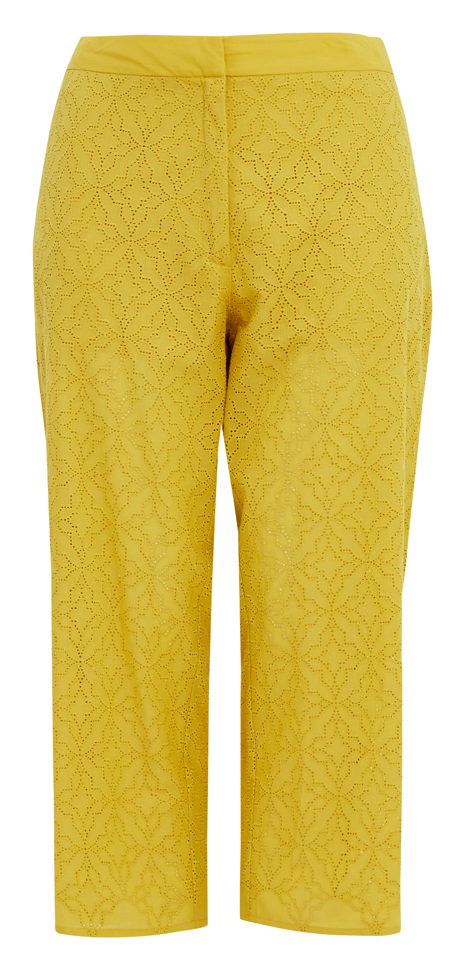 Cotton broderie anglaise straight-leg pants MAT FASHION Yellow