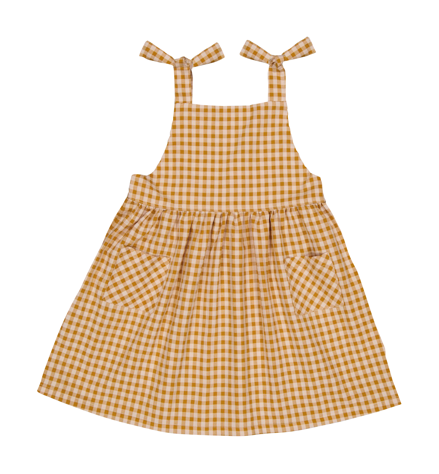 Robe courte vichy en coton mélangé  PETITE LUCETTE Orange