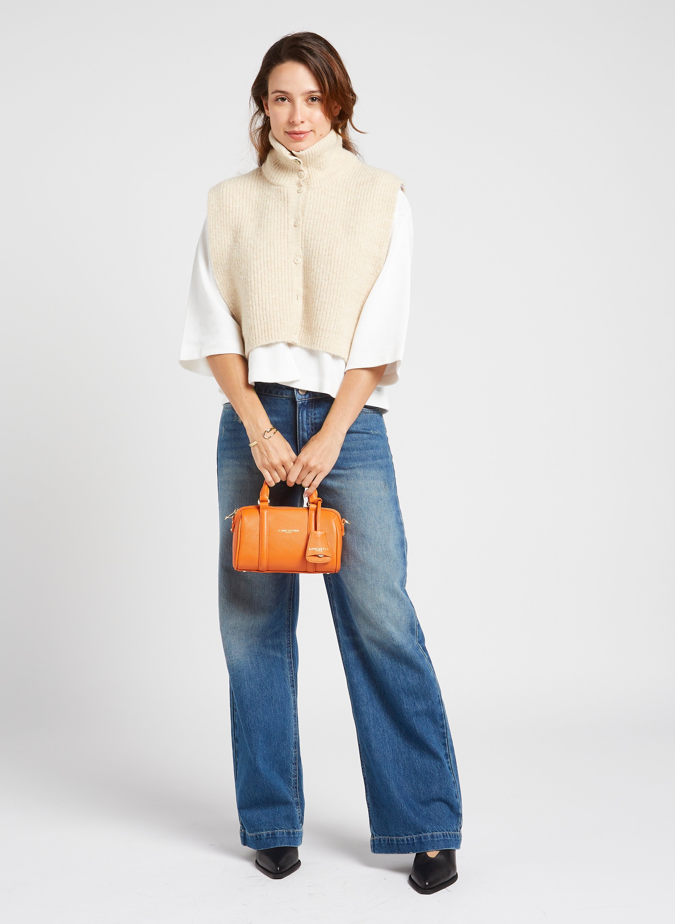 sac à main en cuir Orange