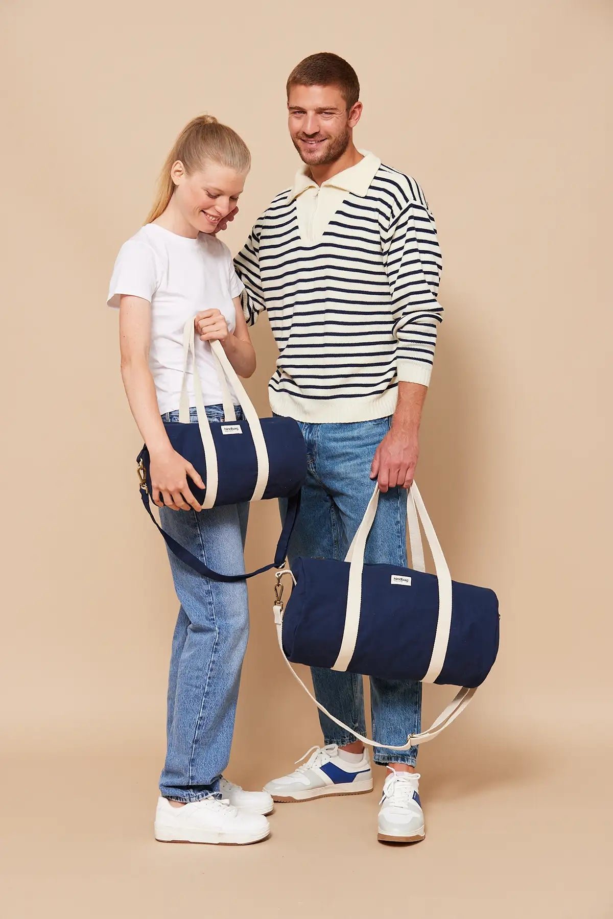 Cotton weekend bag Blue