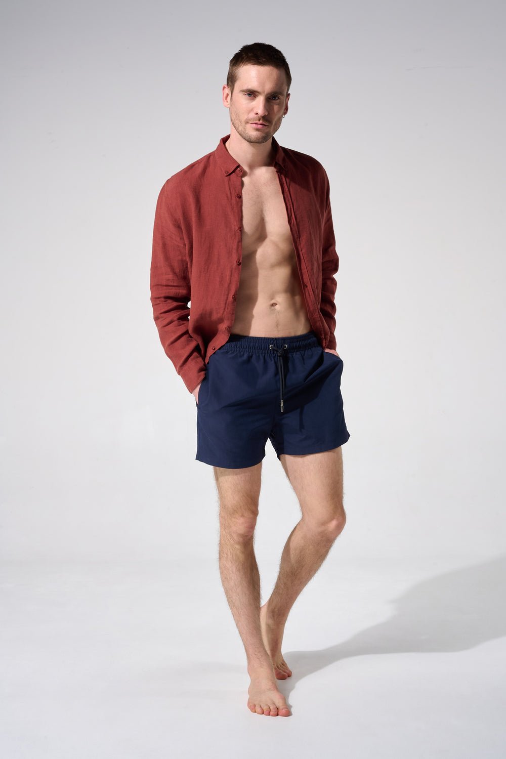 Plain swim shorts with elasticated waistband APNEE Blue