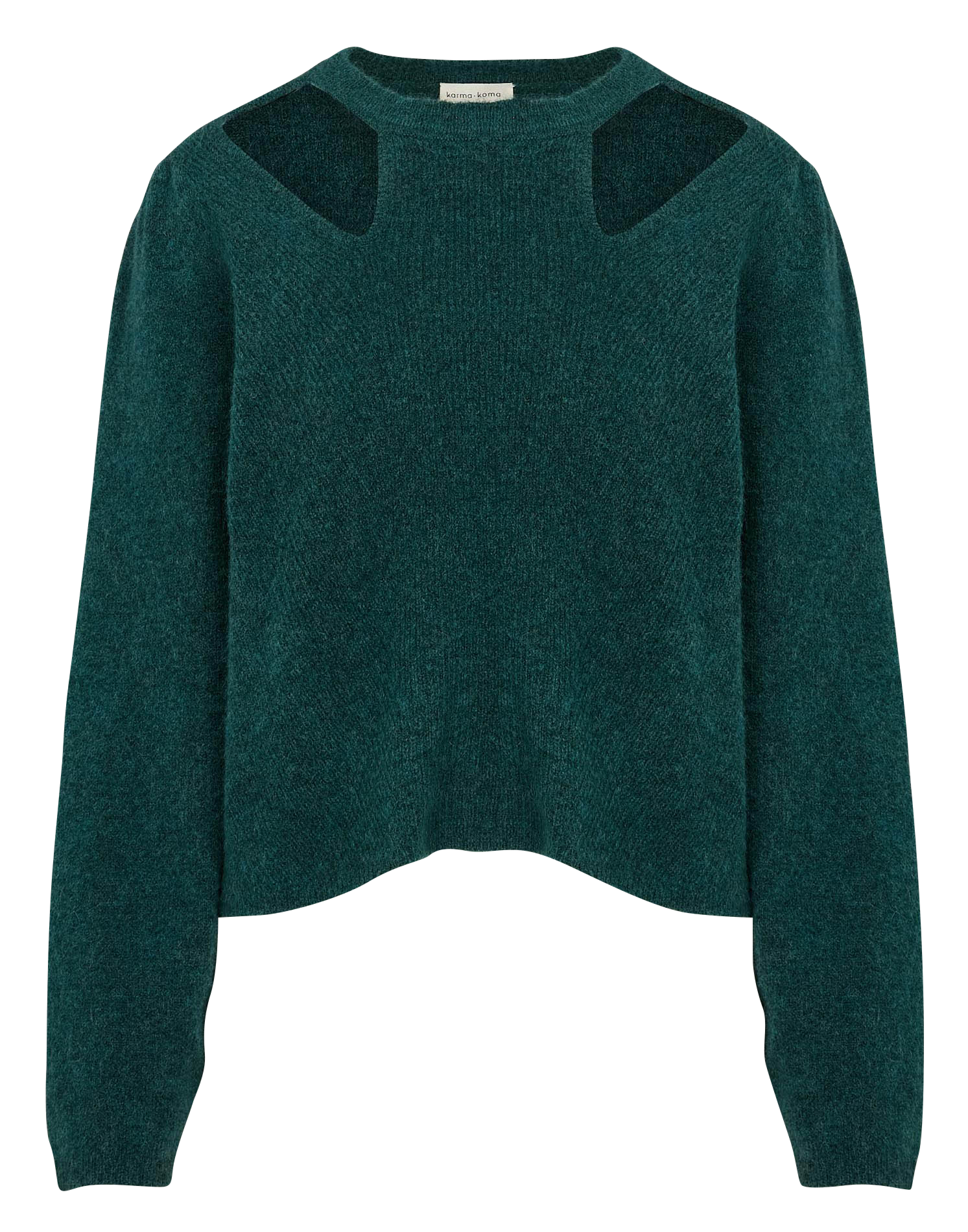 Effen trui van wolmix met lange mouwen en kant KARMA KOMA Blauw