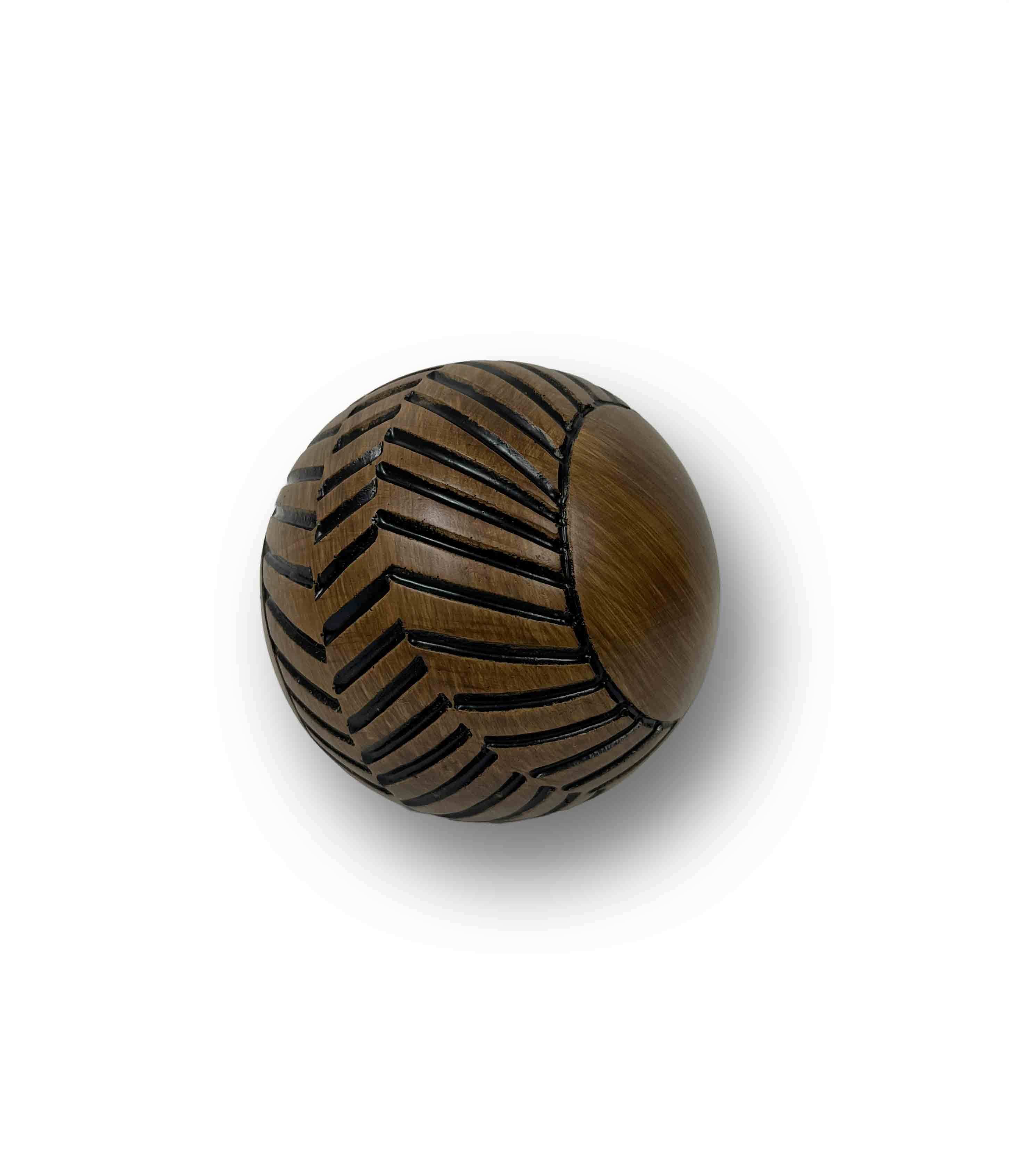 Carved decorative ball POTIRON PARIS Brown