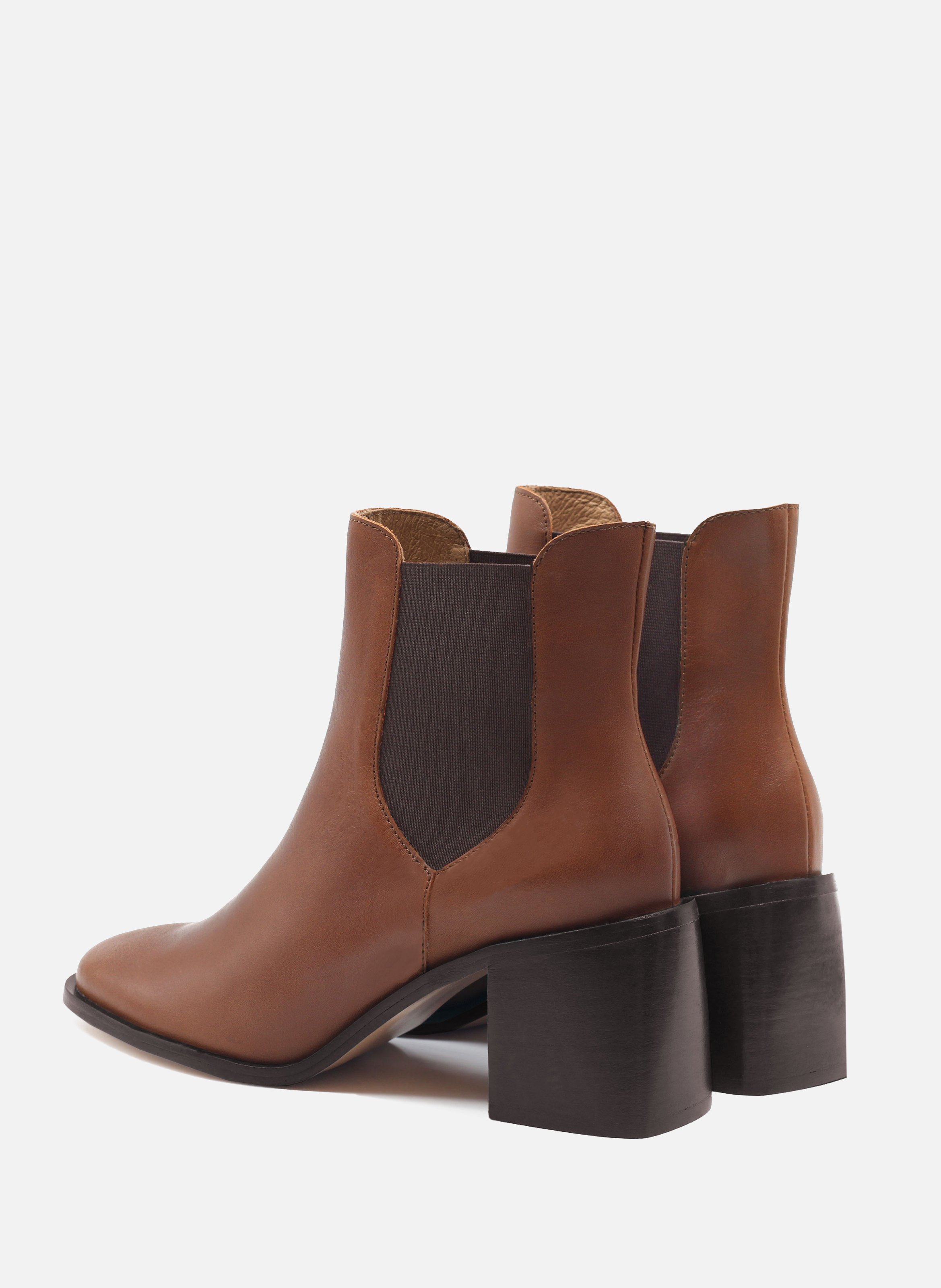 Heeled leather Chelsea boots JULES & JENN Brown