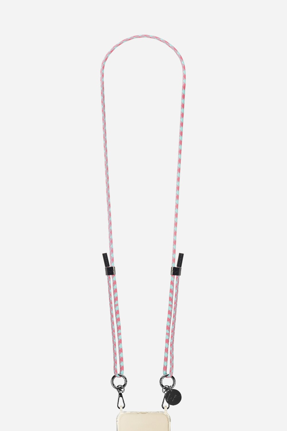 Cotton phone cord LIAM Vert et rose