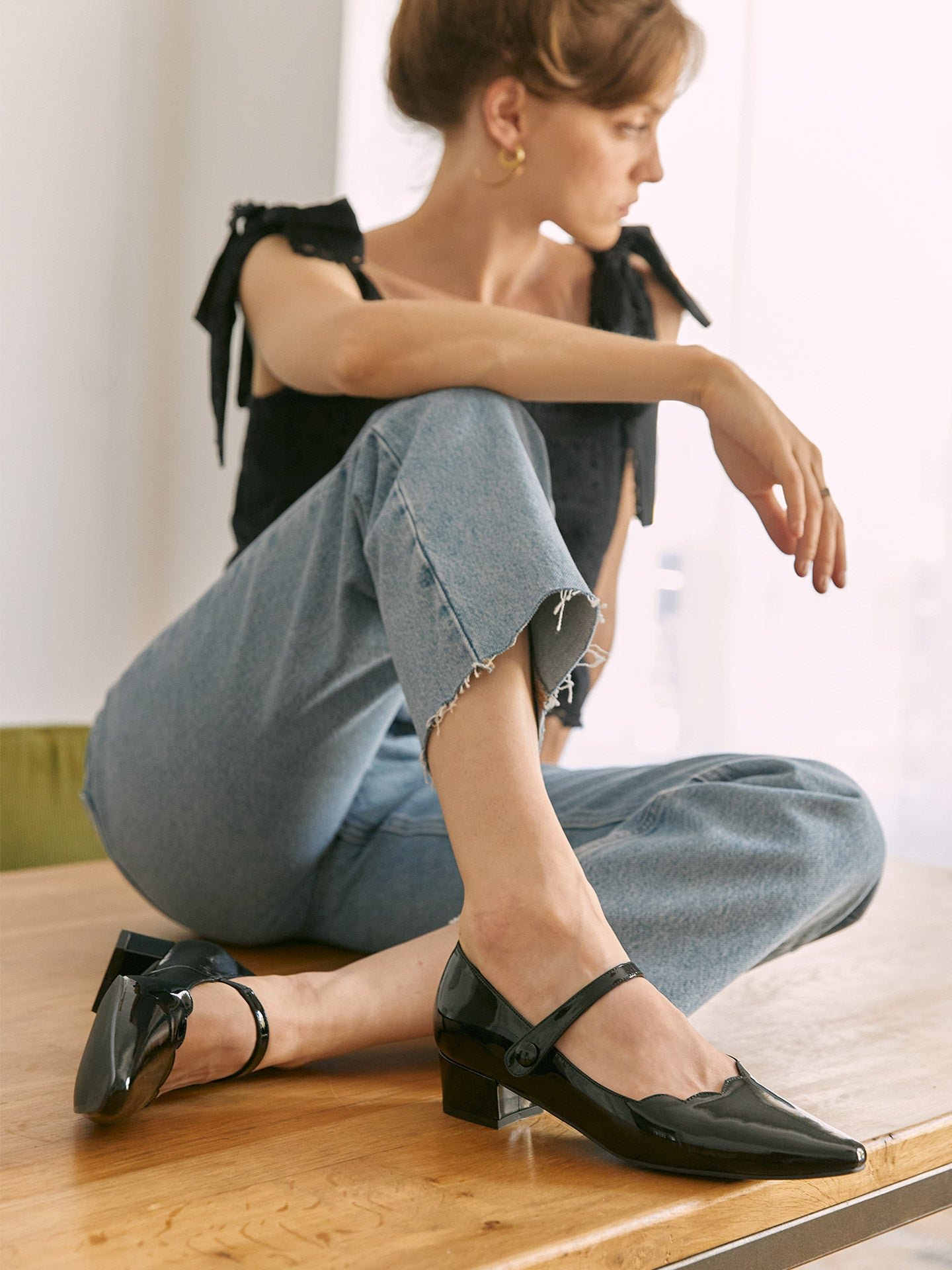 Babies with small patent leather heels EMZI PARIS Black