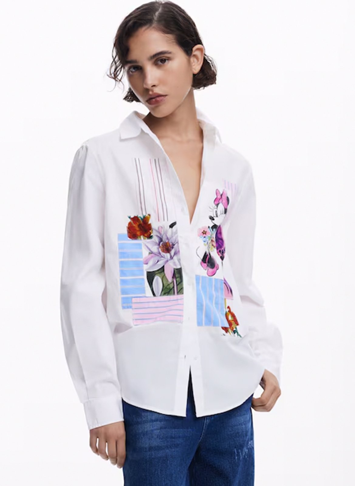 Chemisier Imprimé Fleurs Noir Desigual Femme - 2331269-noir00
