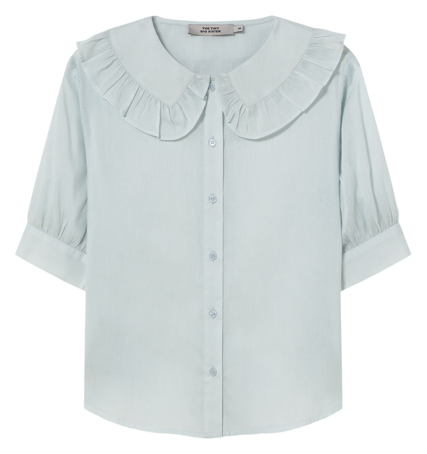 Chemise ample col claudine en coton Bleu