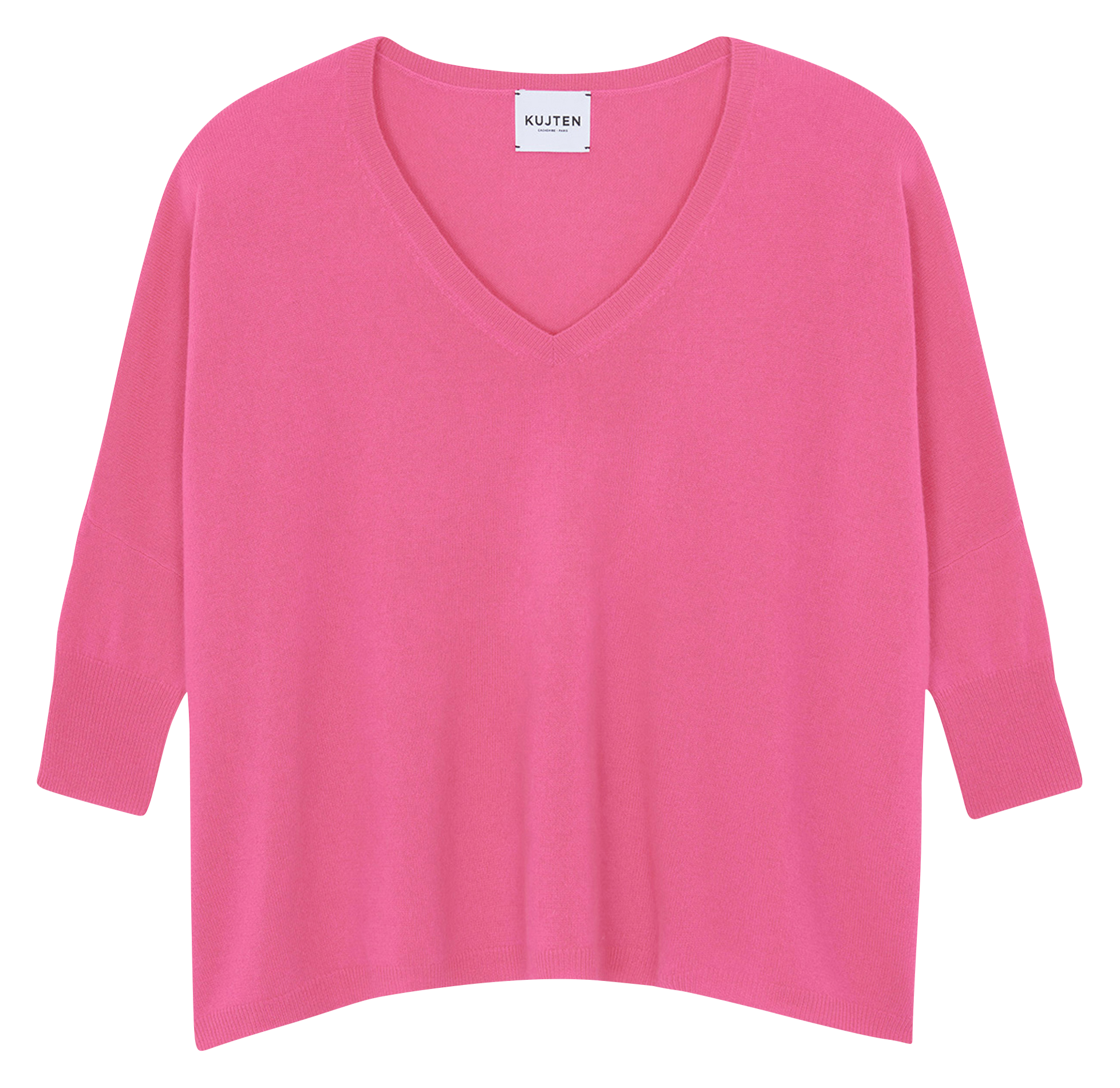 Kasjmier trui met V-hals KUJTEN Roze
