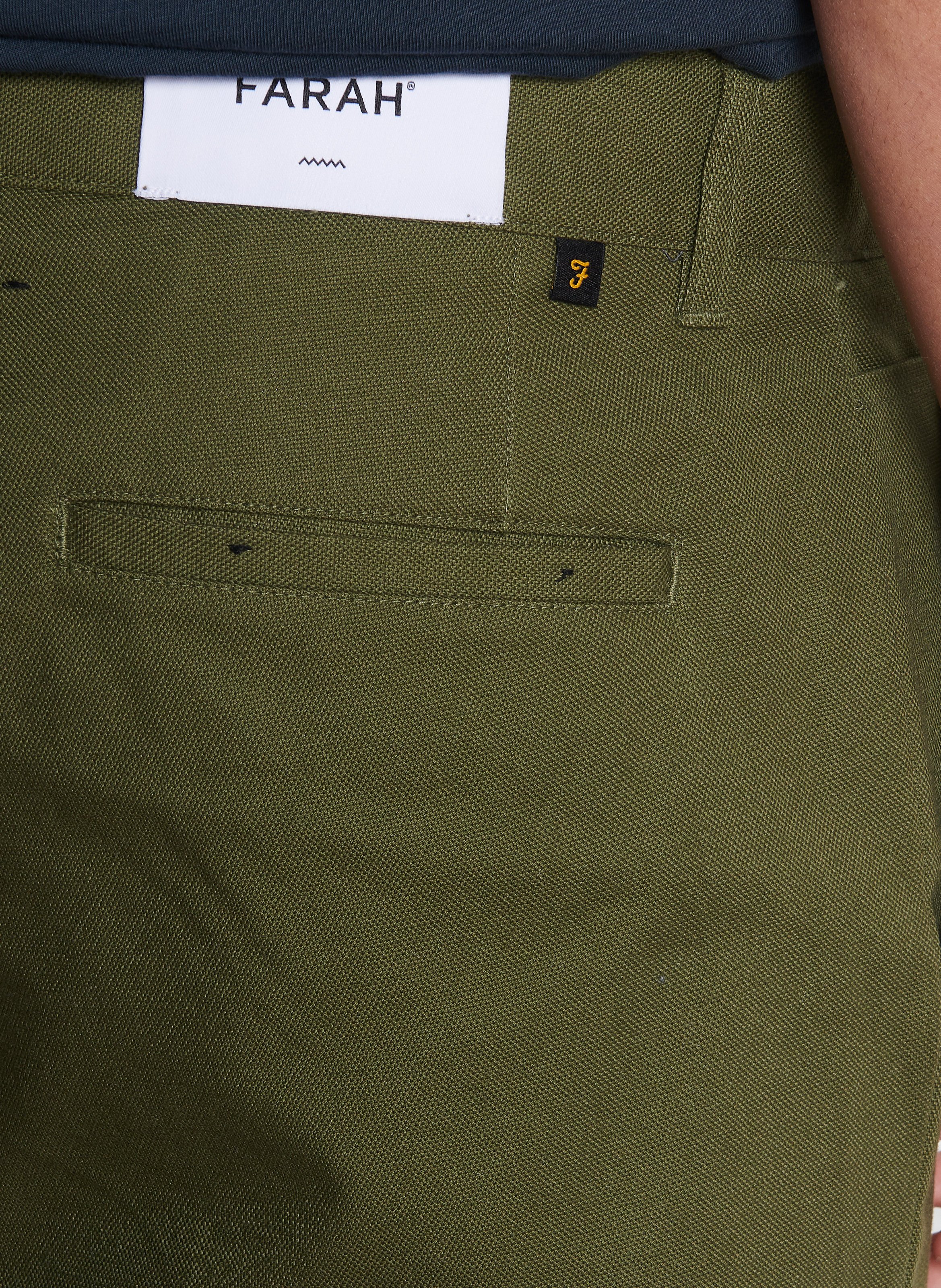 Slim-fit cotton cargo pants FARAH Green