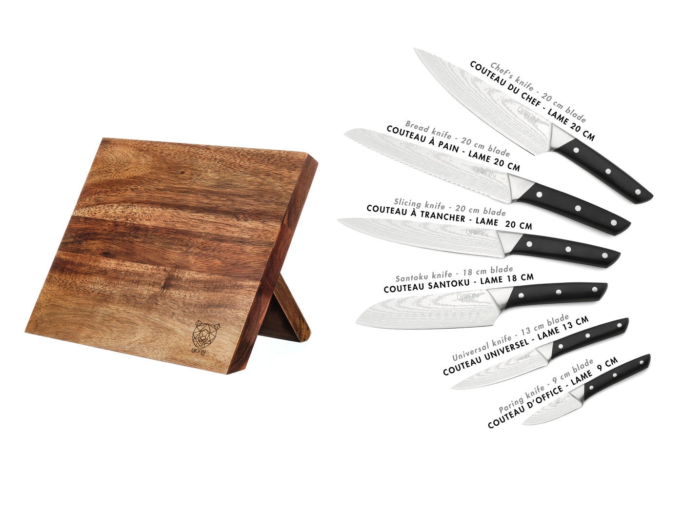 Erling Vantaa Kitchen Knife Set - 7 Pieces BJORN Black