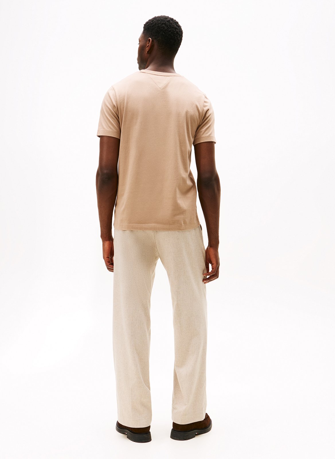 Tee-shirt col rond en coton TOMMY HILFIGER Beige