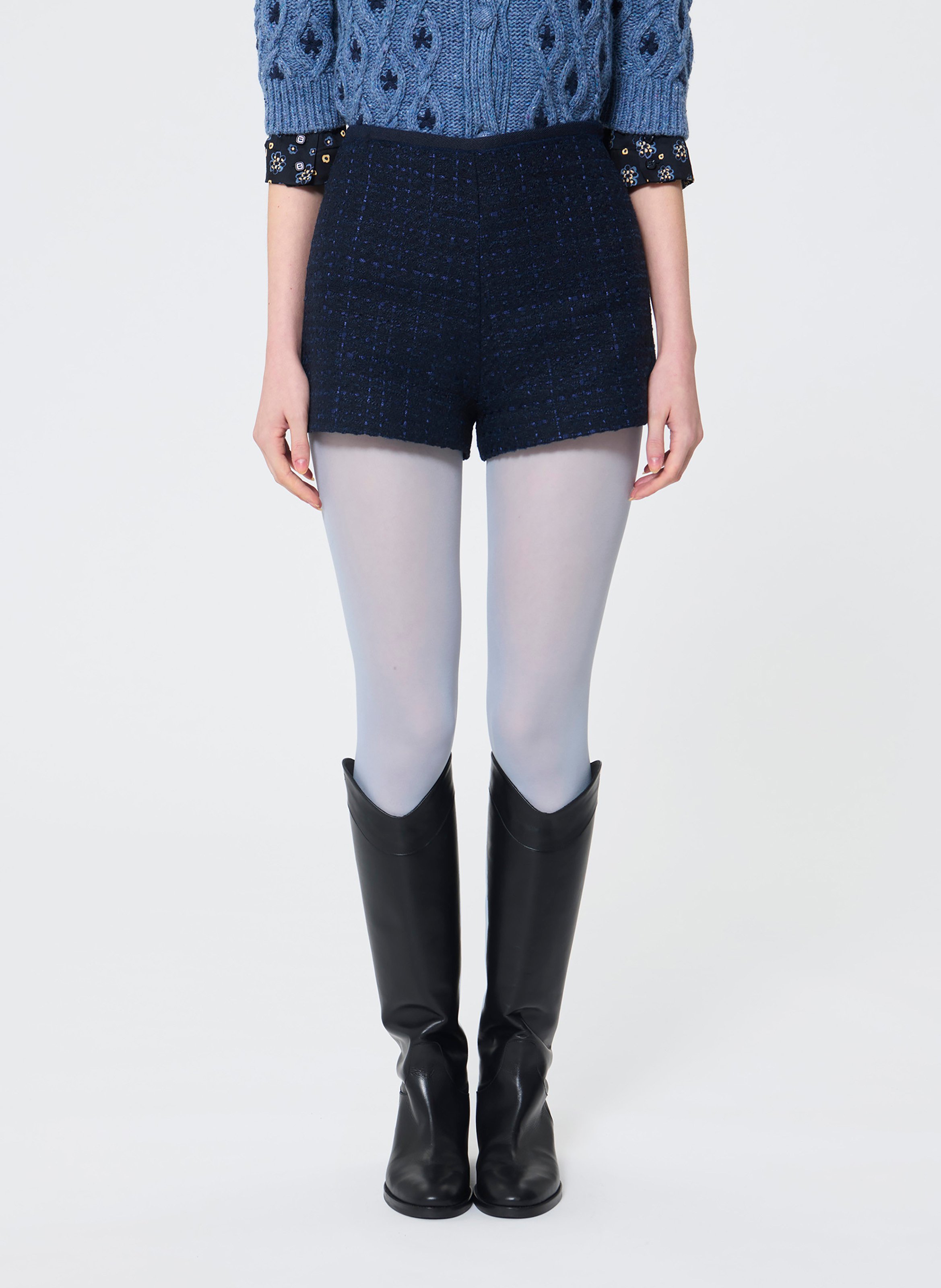 Short court en tweed TARA JARMON Bleu