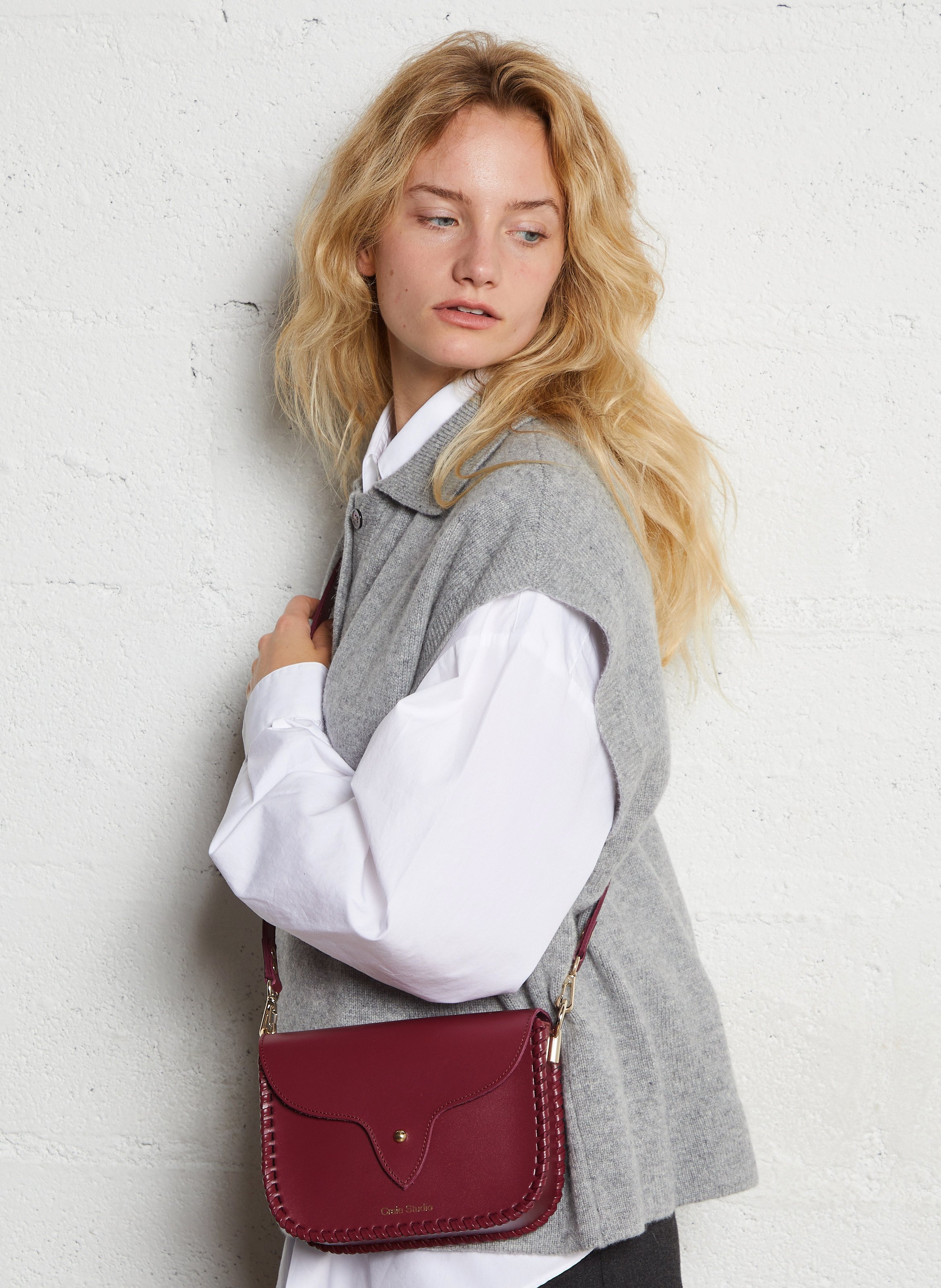 Sac bandoulière en cuir CRAIE STUDIO Violet