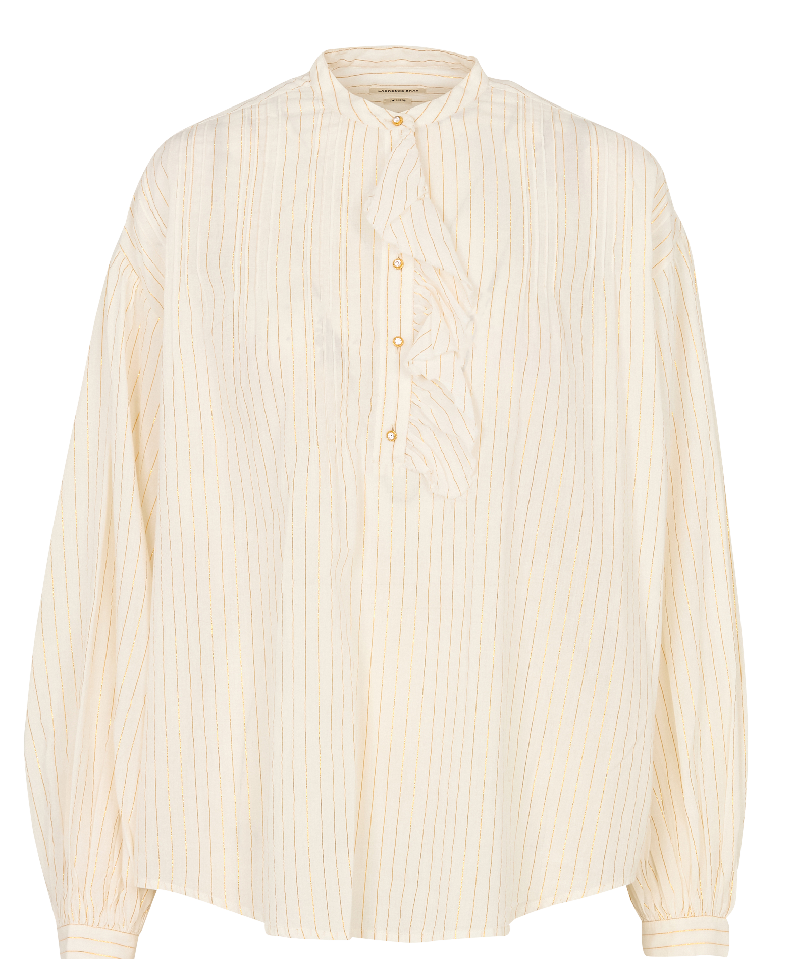 Gestreifte Baumwollbluse mit Rundhalsausschnitt LAURENCE BRAS Golden