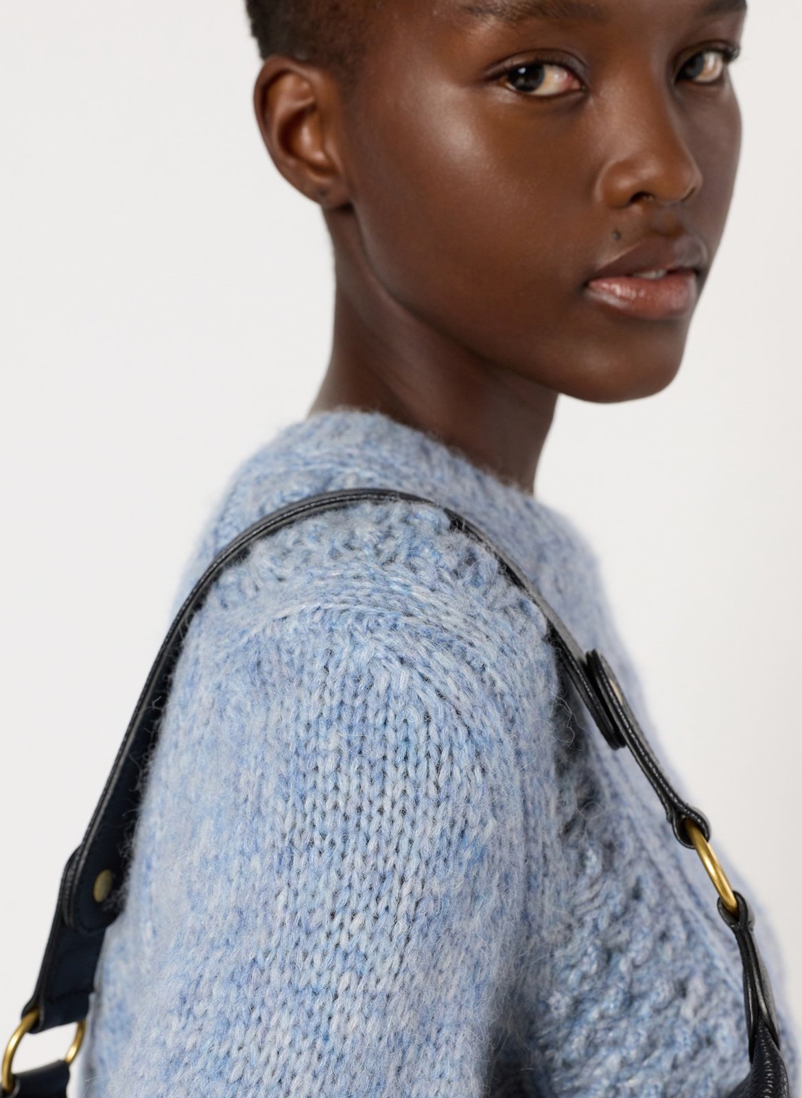 Pull col rond en laine mélangée GERARD DAREL Bleu