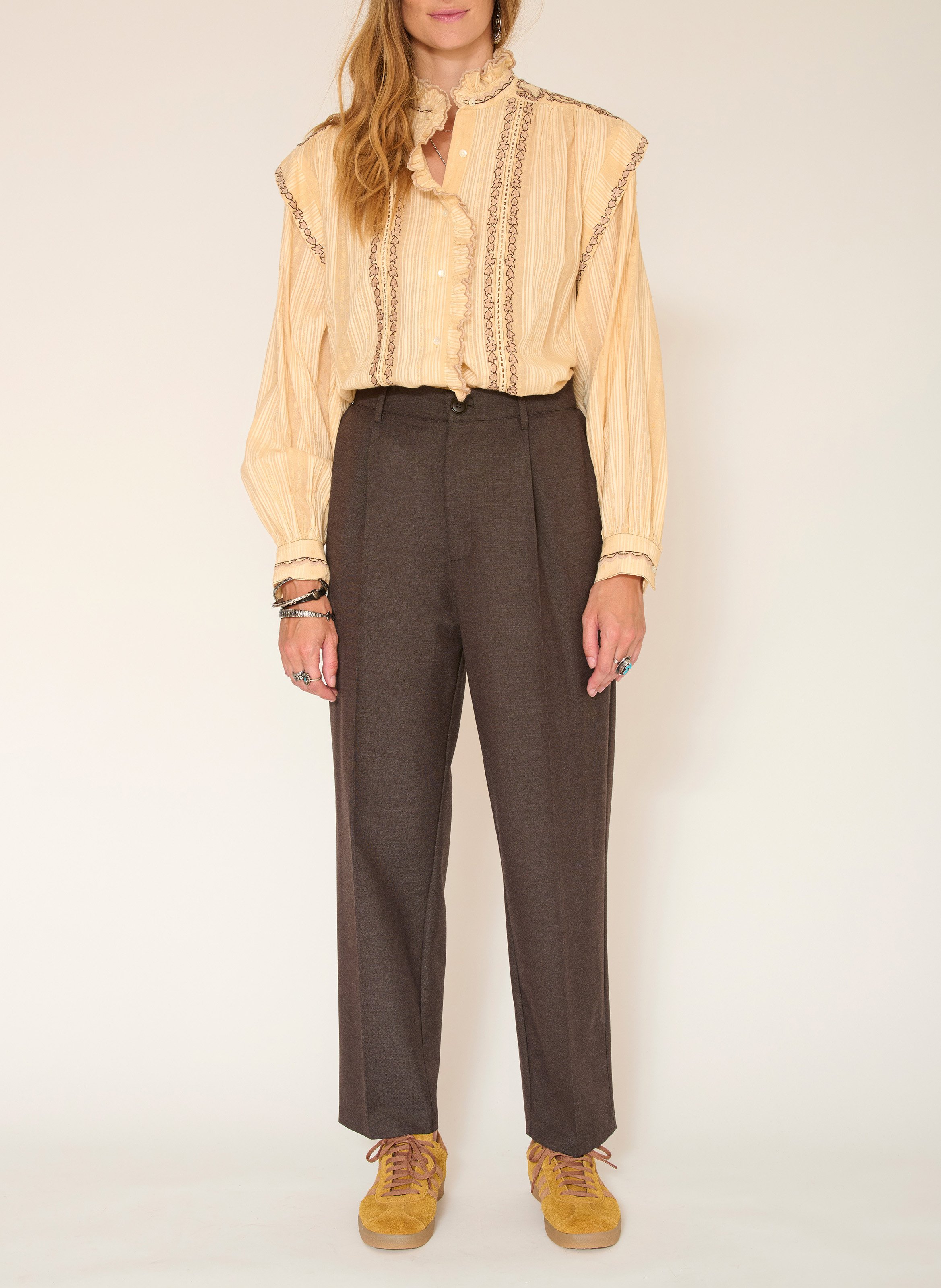 Pantalon à pinces MKT Marron