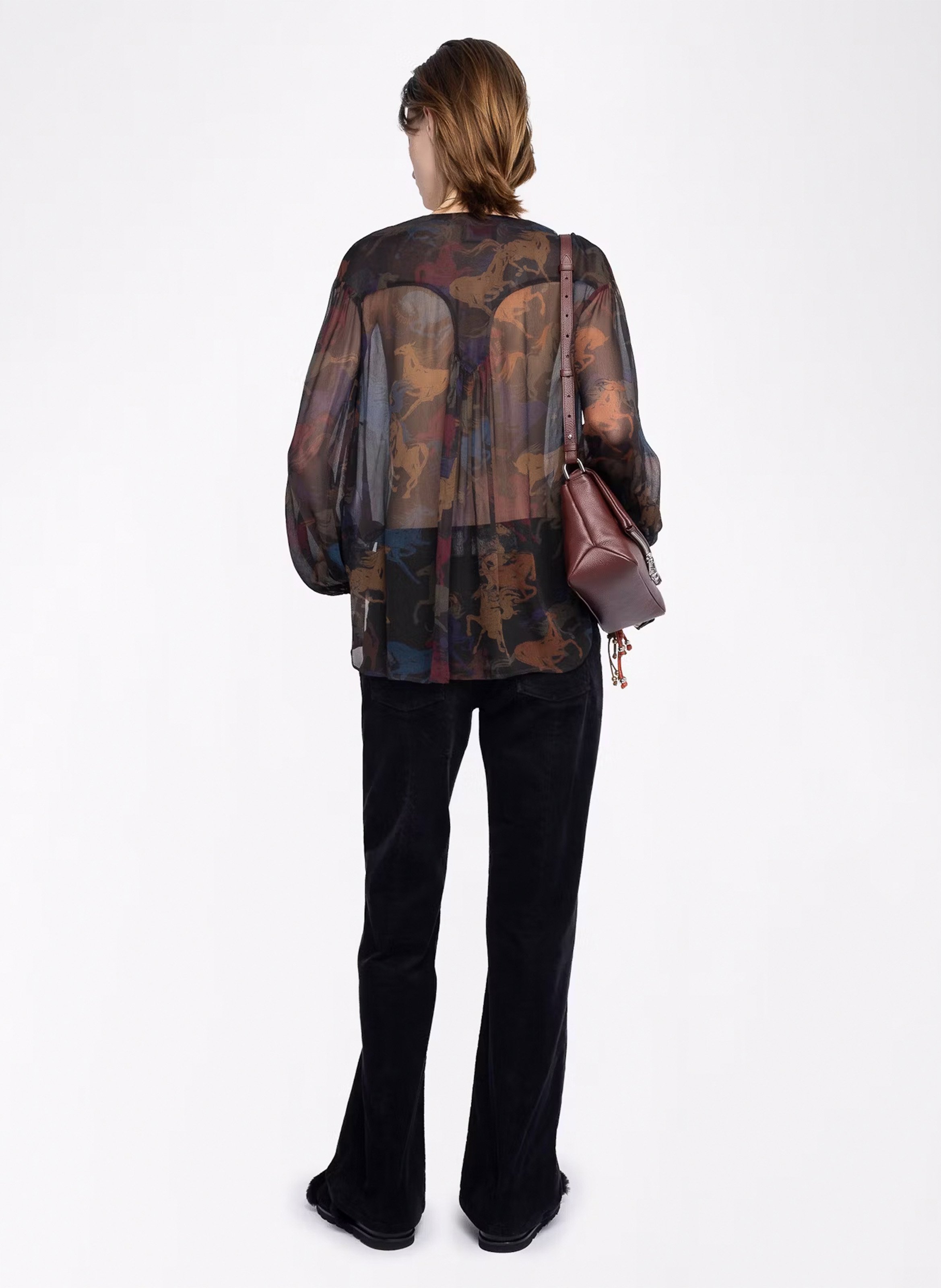 Printed blouse with collar ZADIG&VOLTAIRE Brown