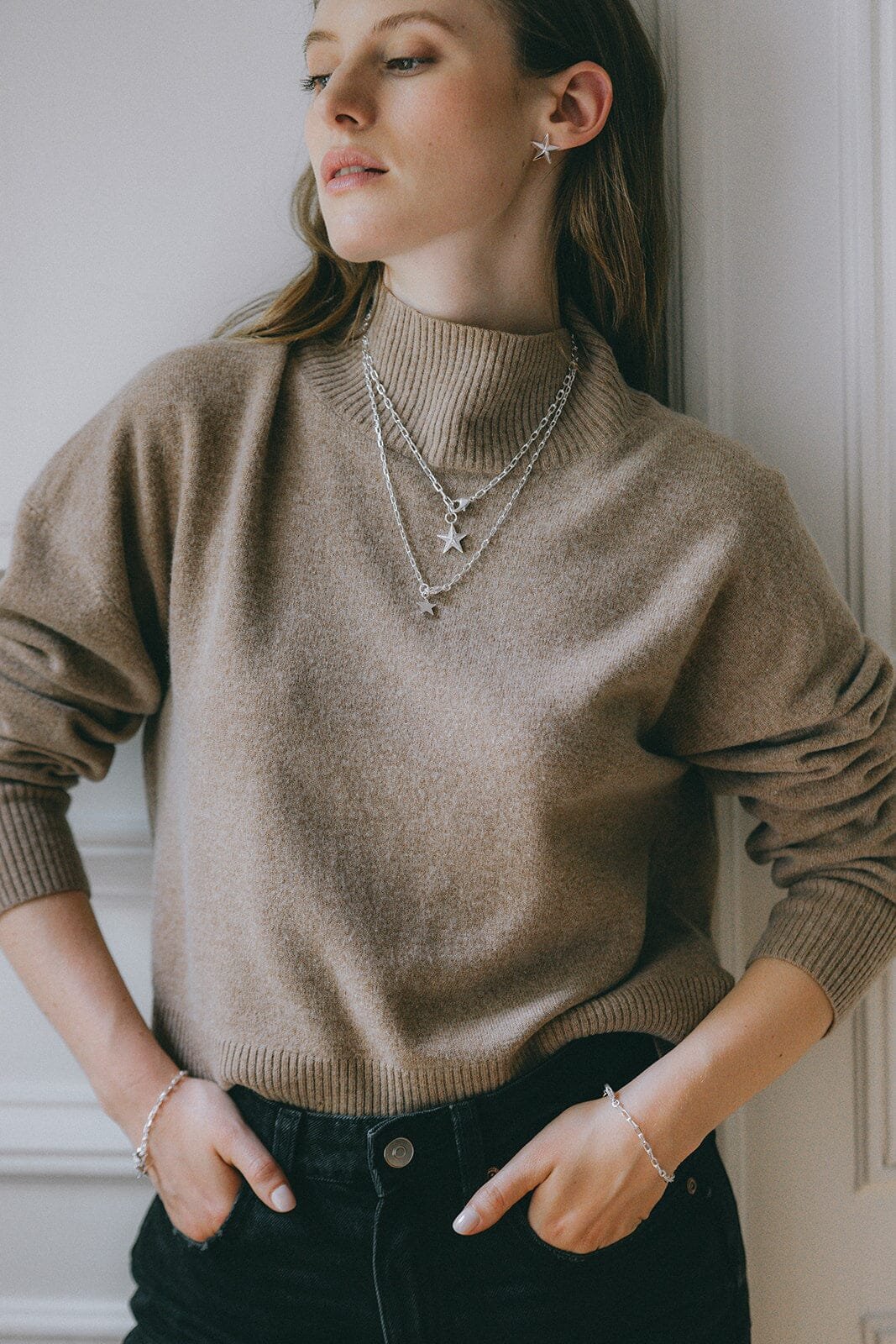 Maxi silver-plated star necklace MONSIEUR SIMONE Silver