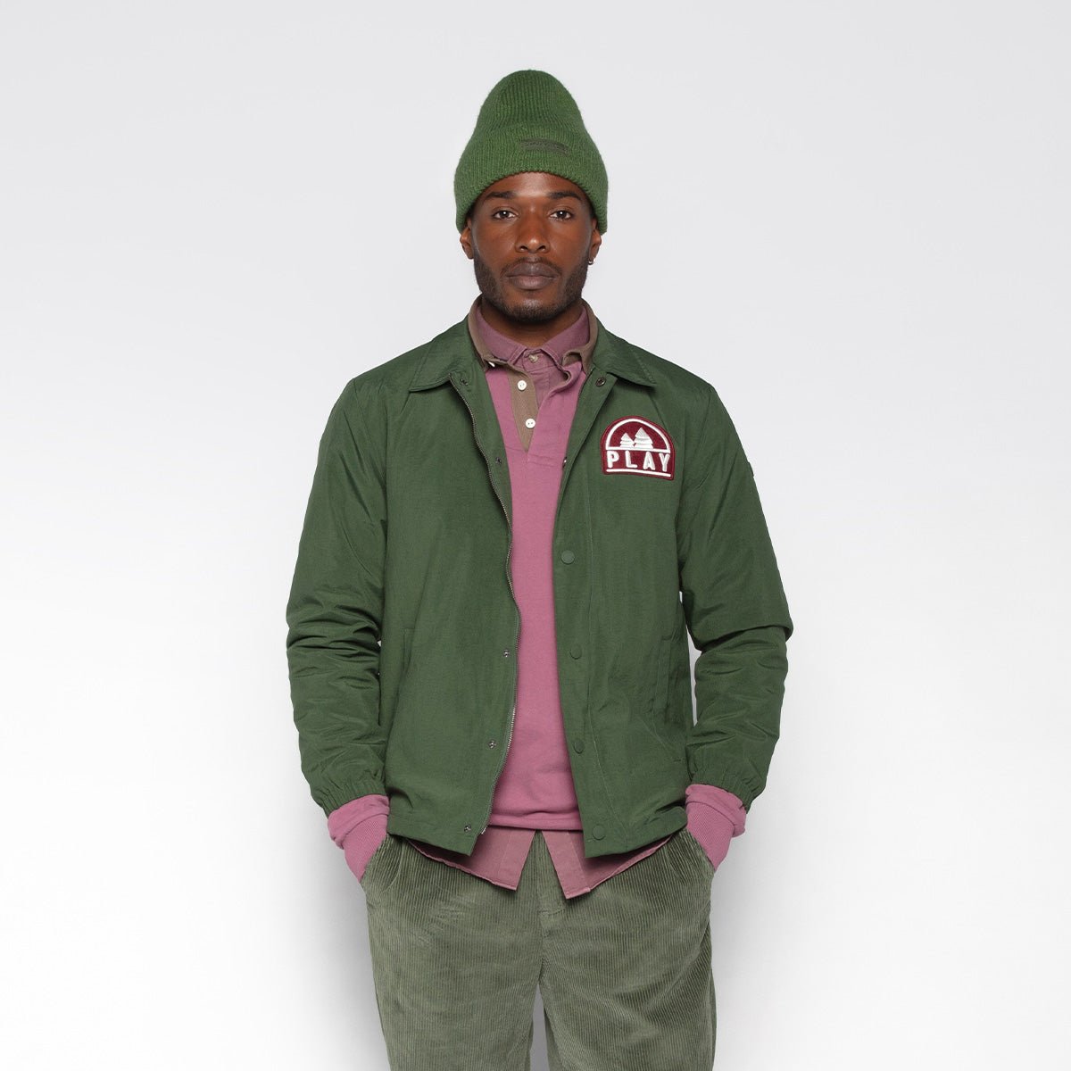 Water-repellent parka with embroidered badge SERGE BLANCO Green