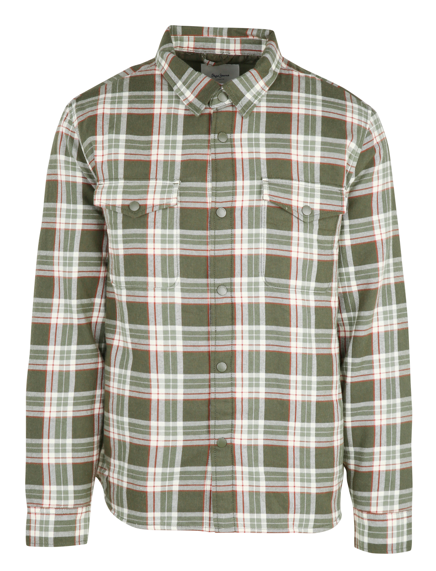 Veste chemise boutonnée à carreaux PEPE JEANS Kaki