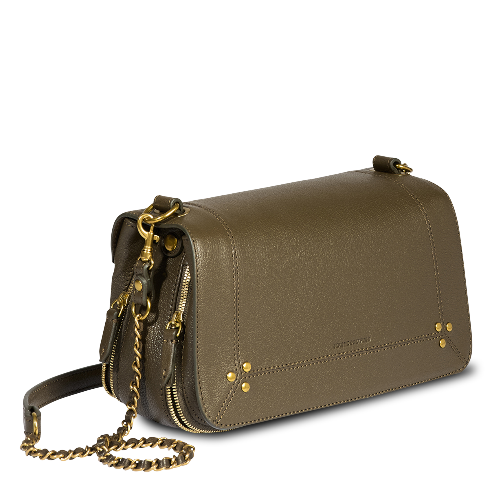 Dori leather shoulder bag JEROME DREYFUSS Khaki