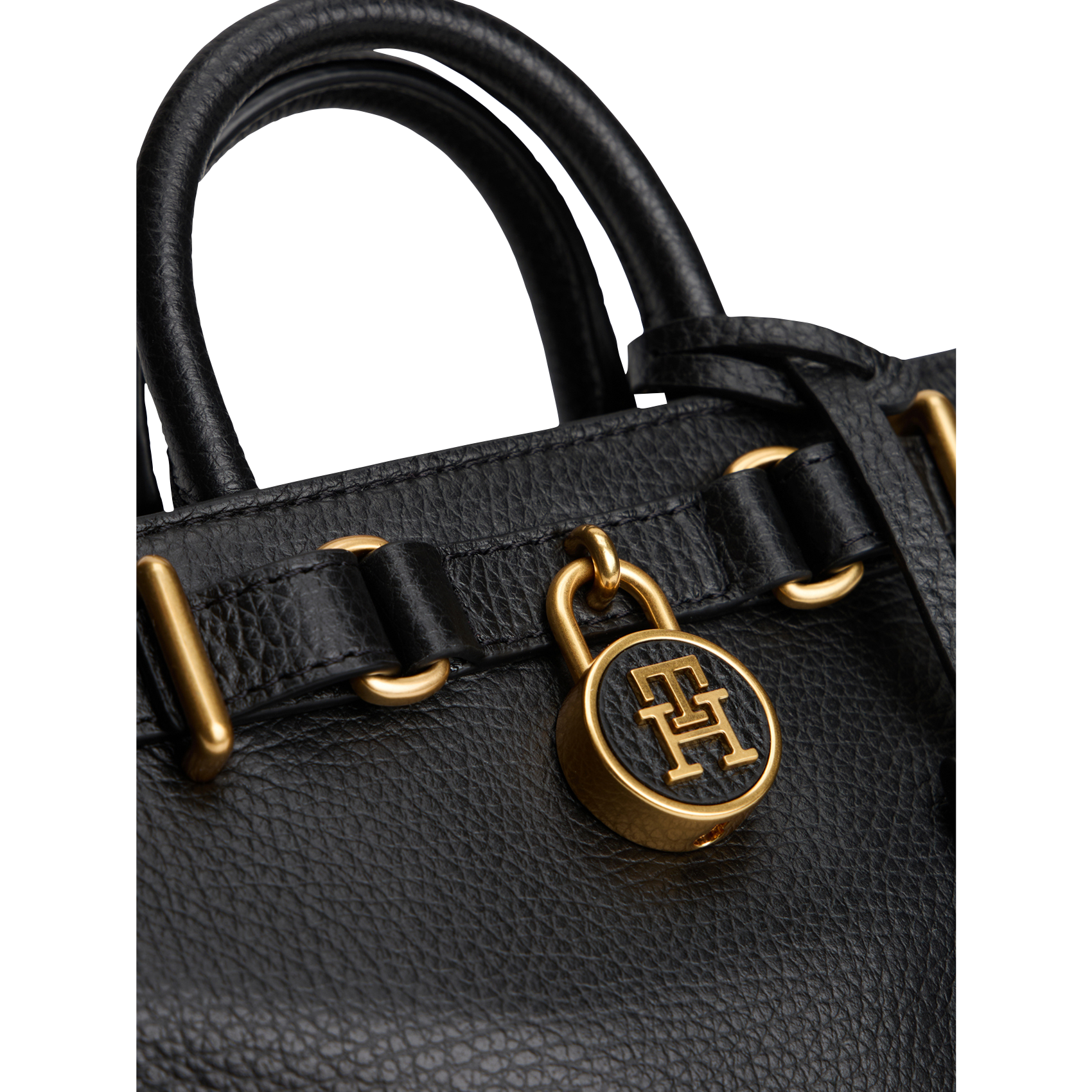 Petit sac à main en cuir grainé TOMMY HILFIGER Noir