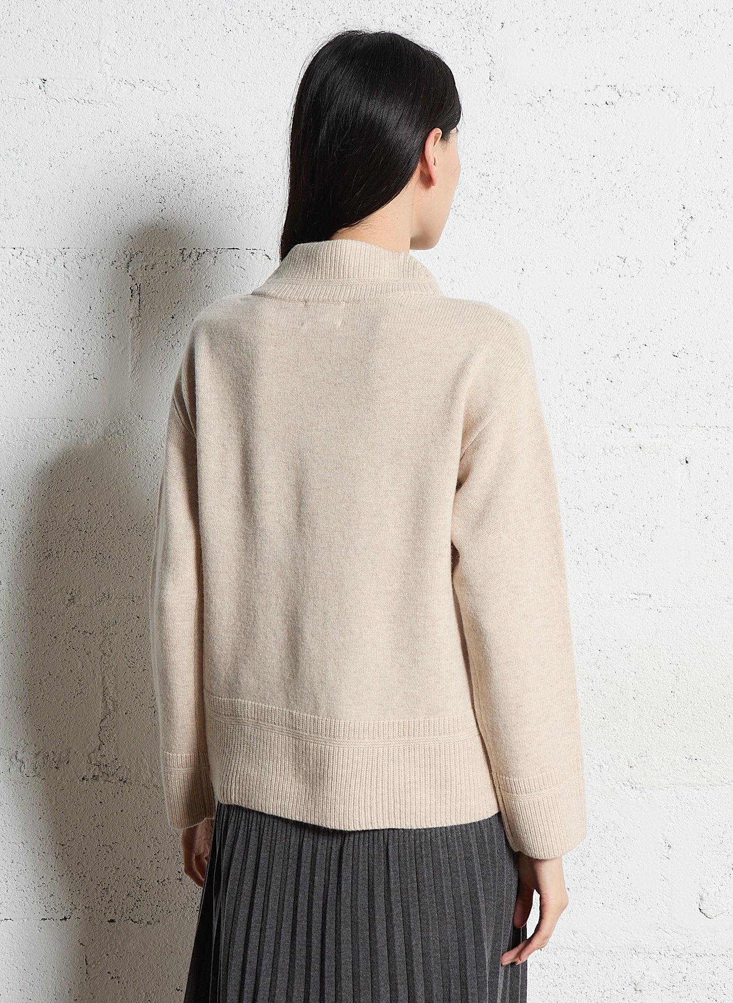 Pull col montant en laine MAISON 123 Blanc