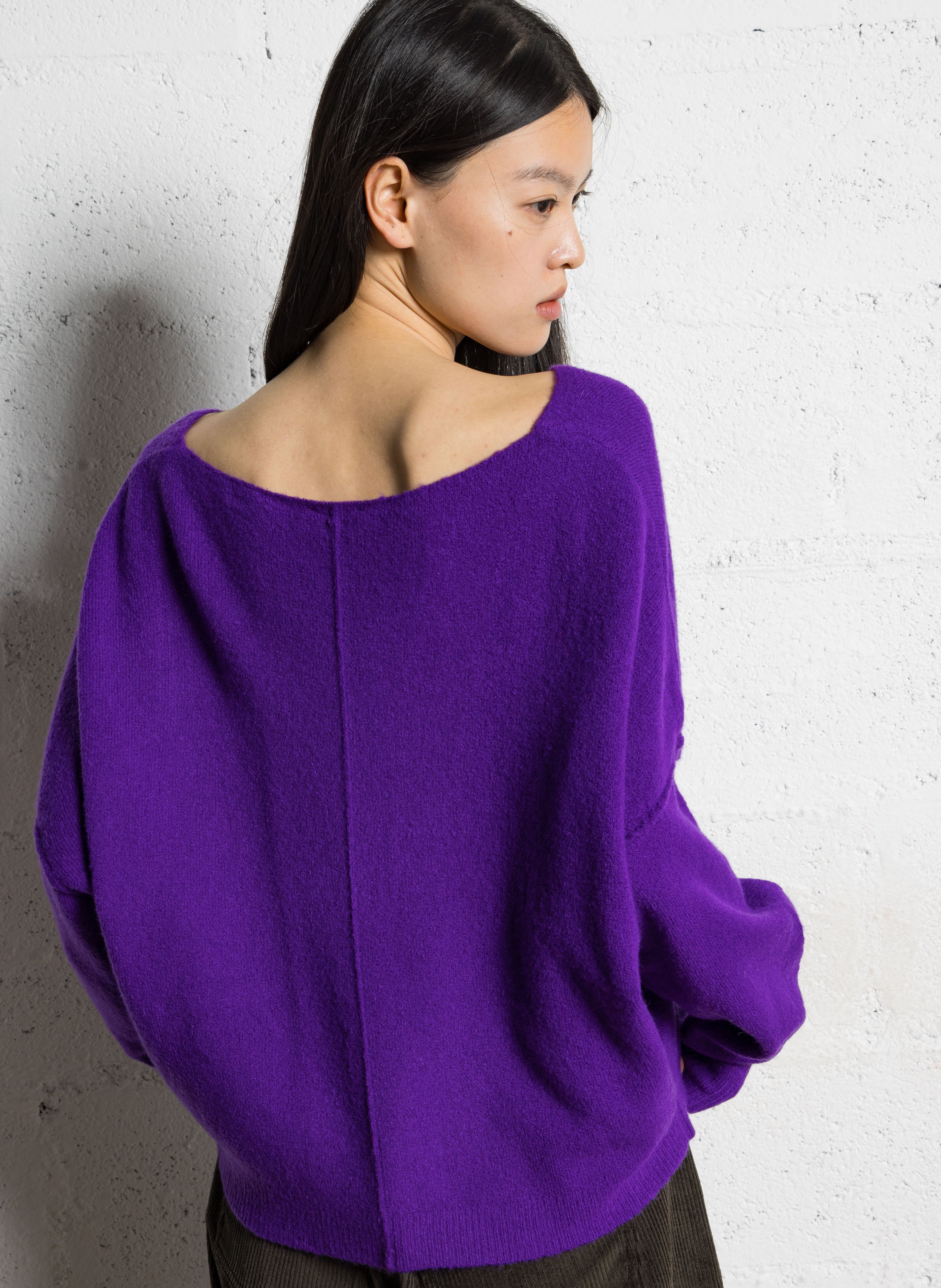 Pull col bateau en laine mélangée AMERICAN VINTAGE Violet