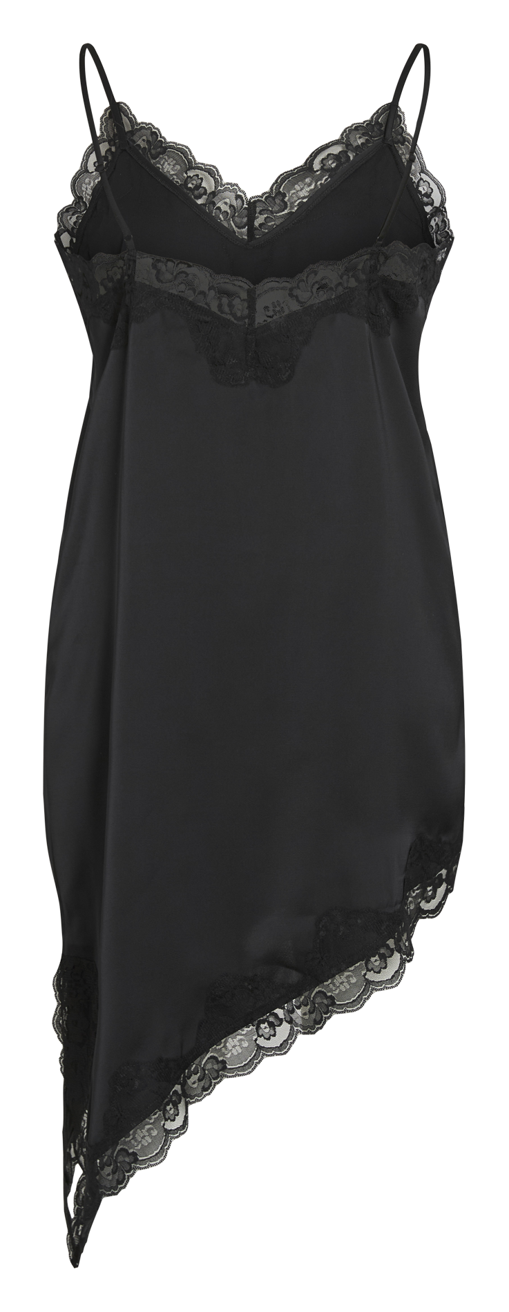 Short satin V-neck dress VILA Black