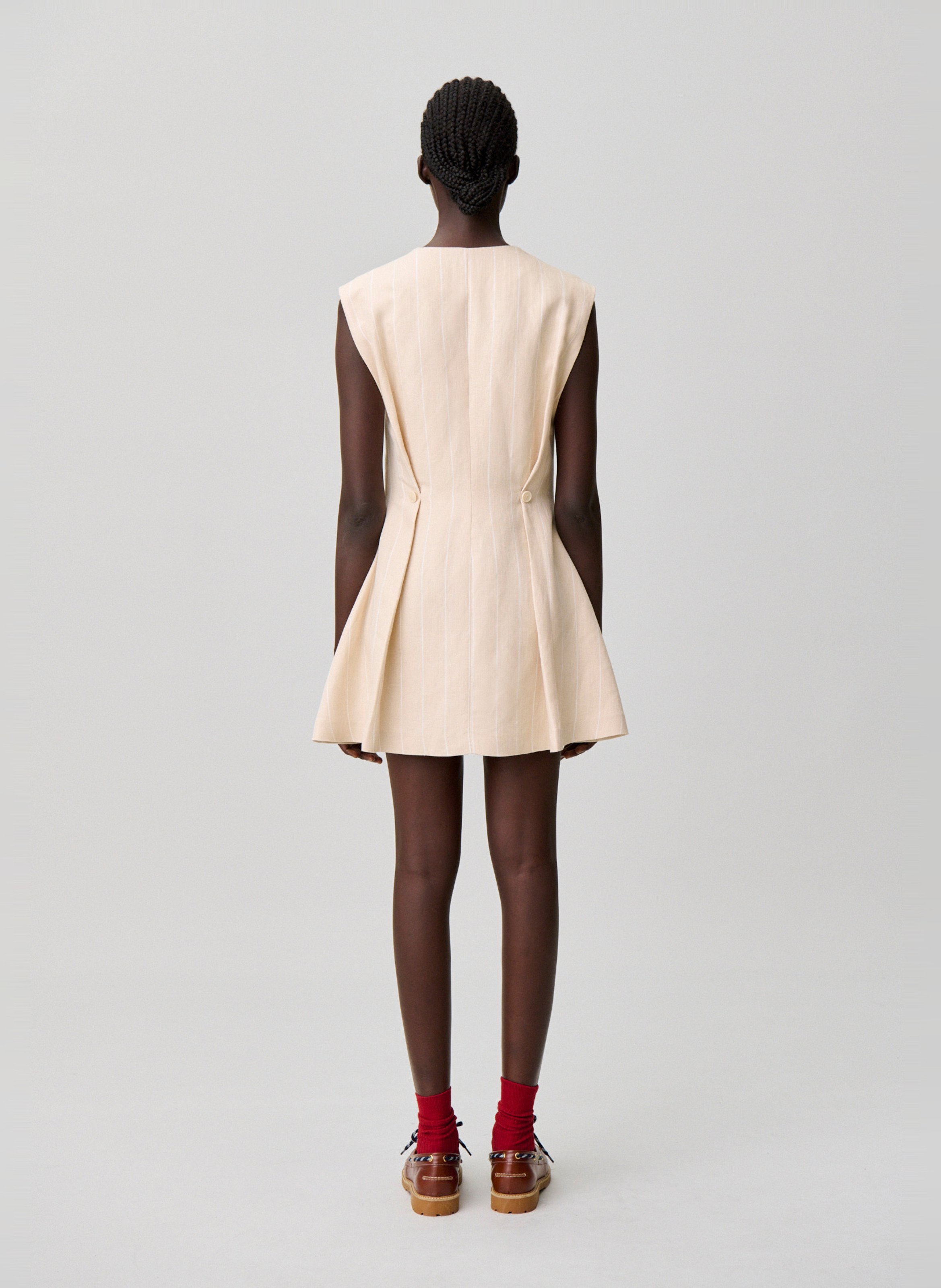 Robe court col rond  CLAUDIE PIERLOT Beige