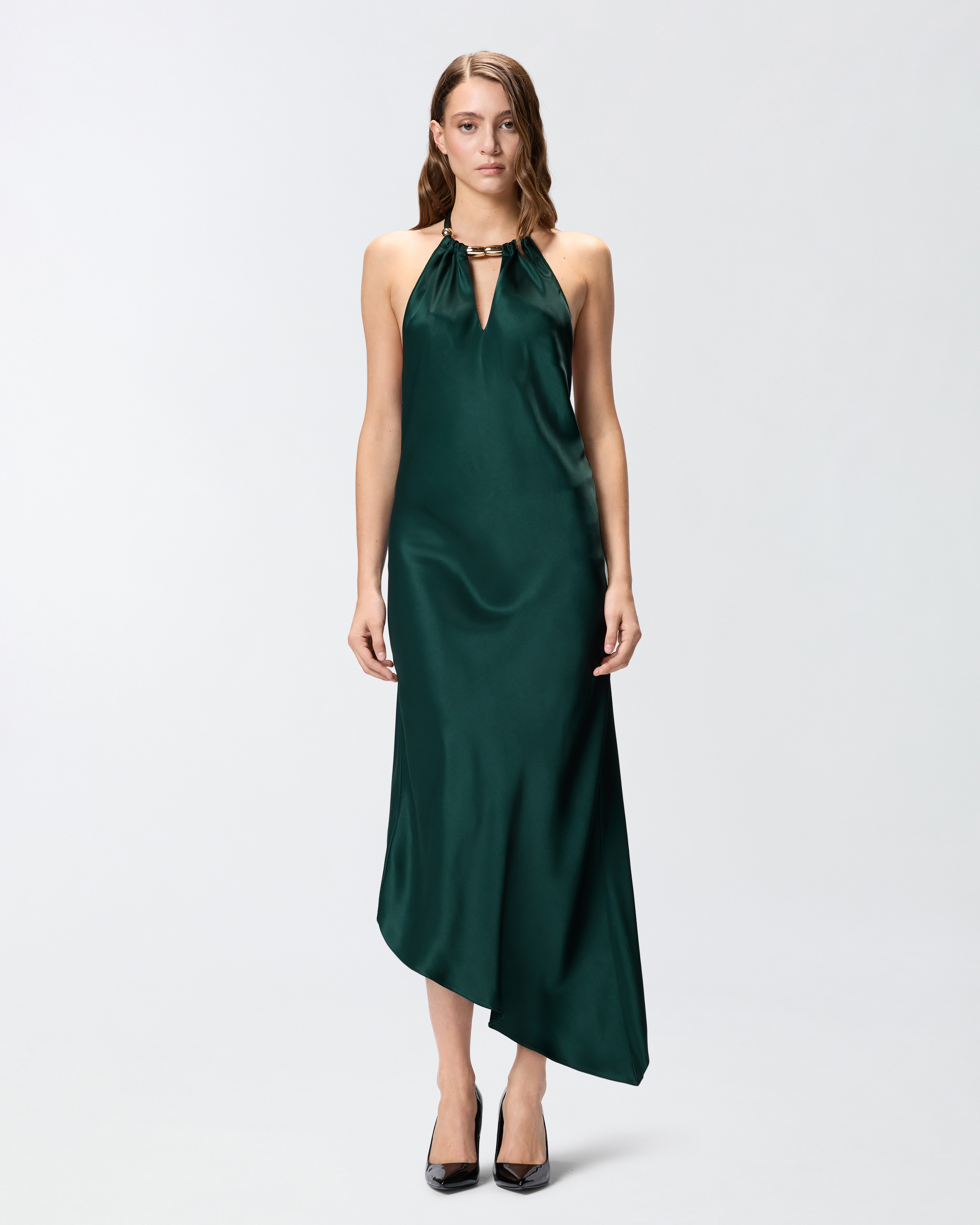 Long dress with open back PINKO Green