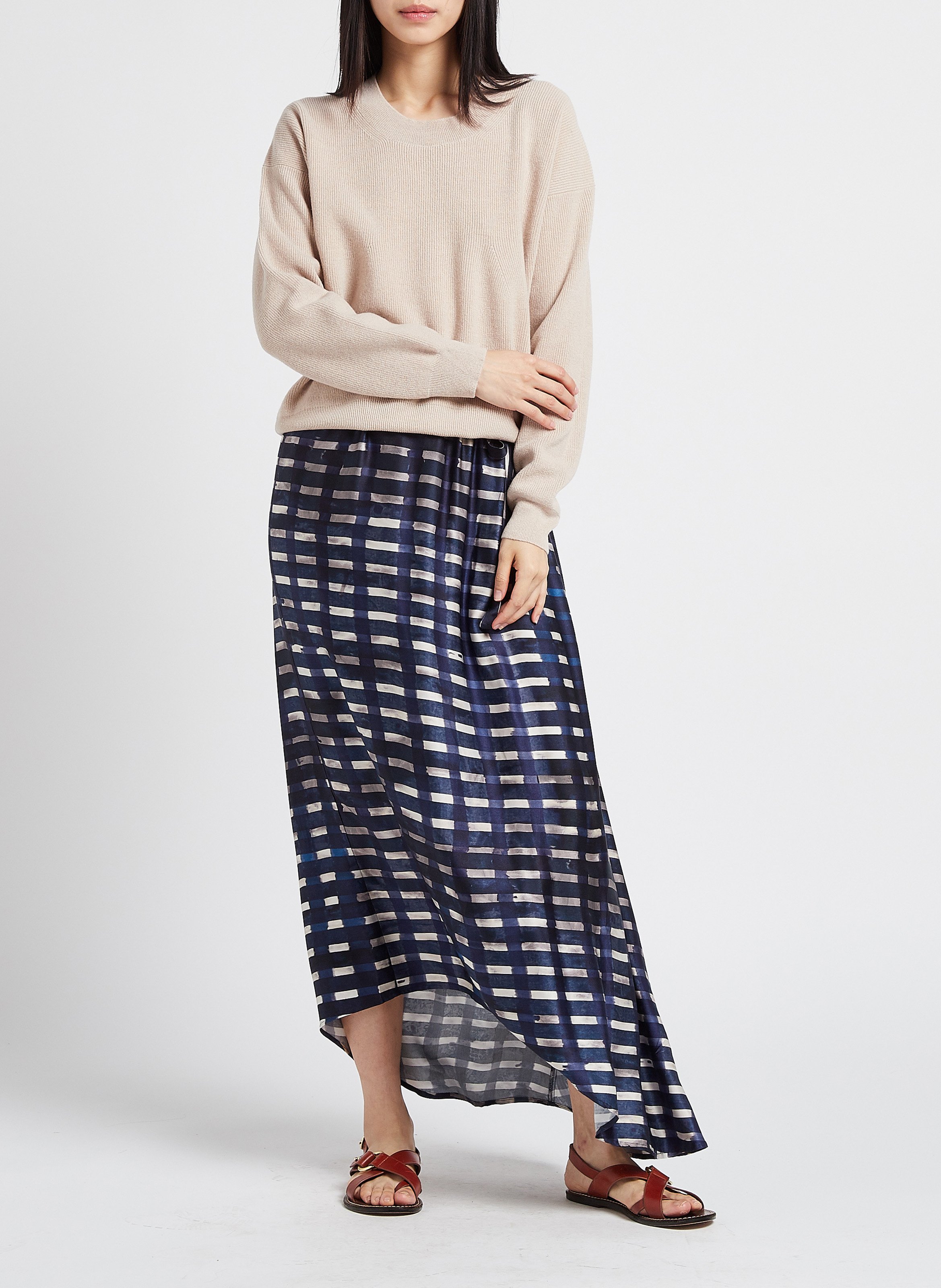 Gerade geschnittener Rundhalspullover aus Merinowolle HUMANOID Rosa