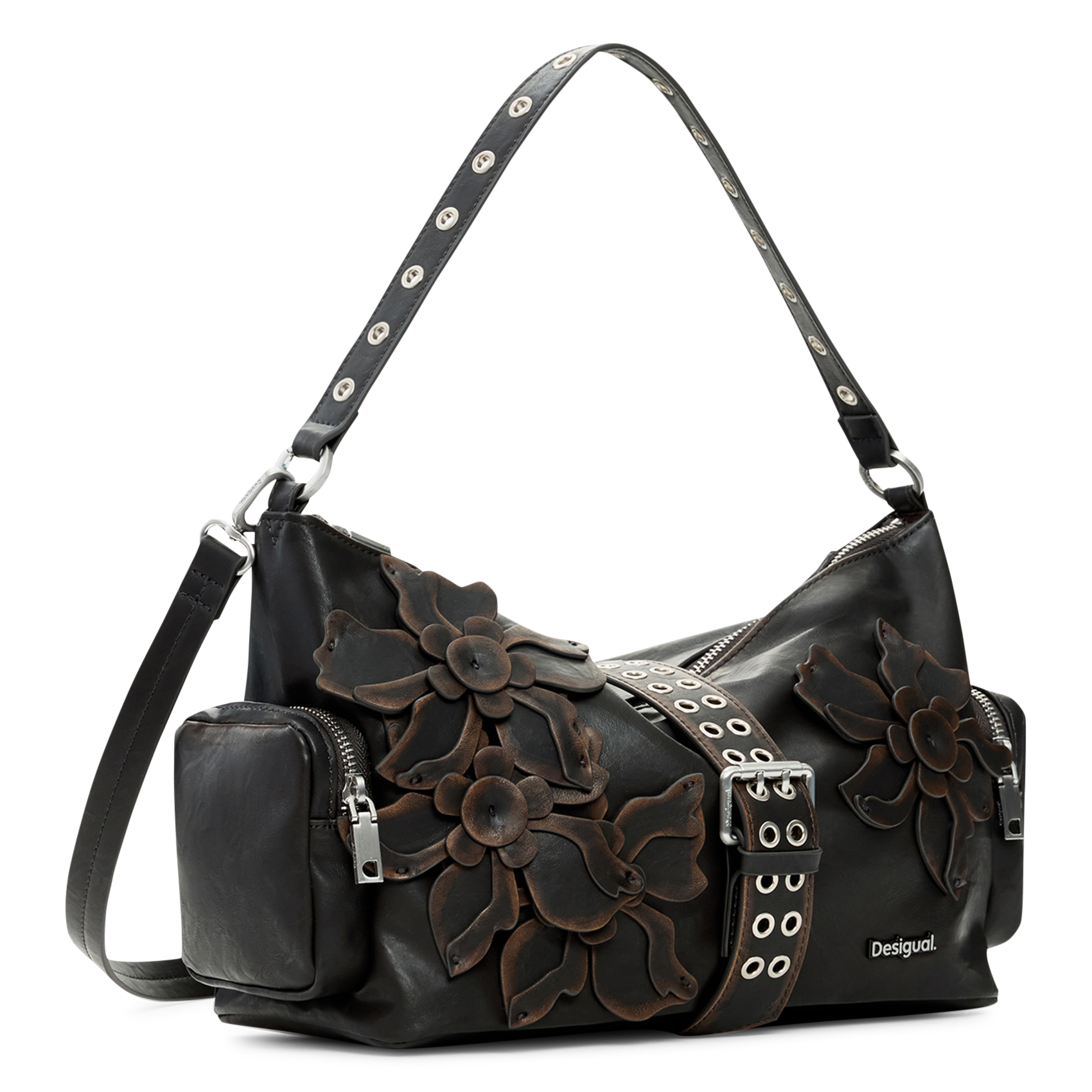 Lederachtige tas met schouderband DESIGUAL Bruin