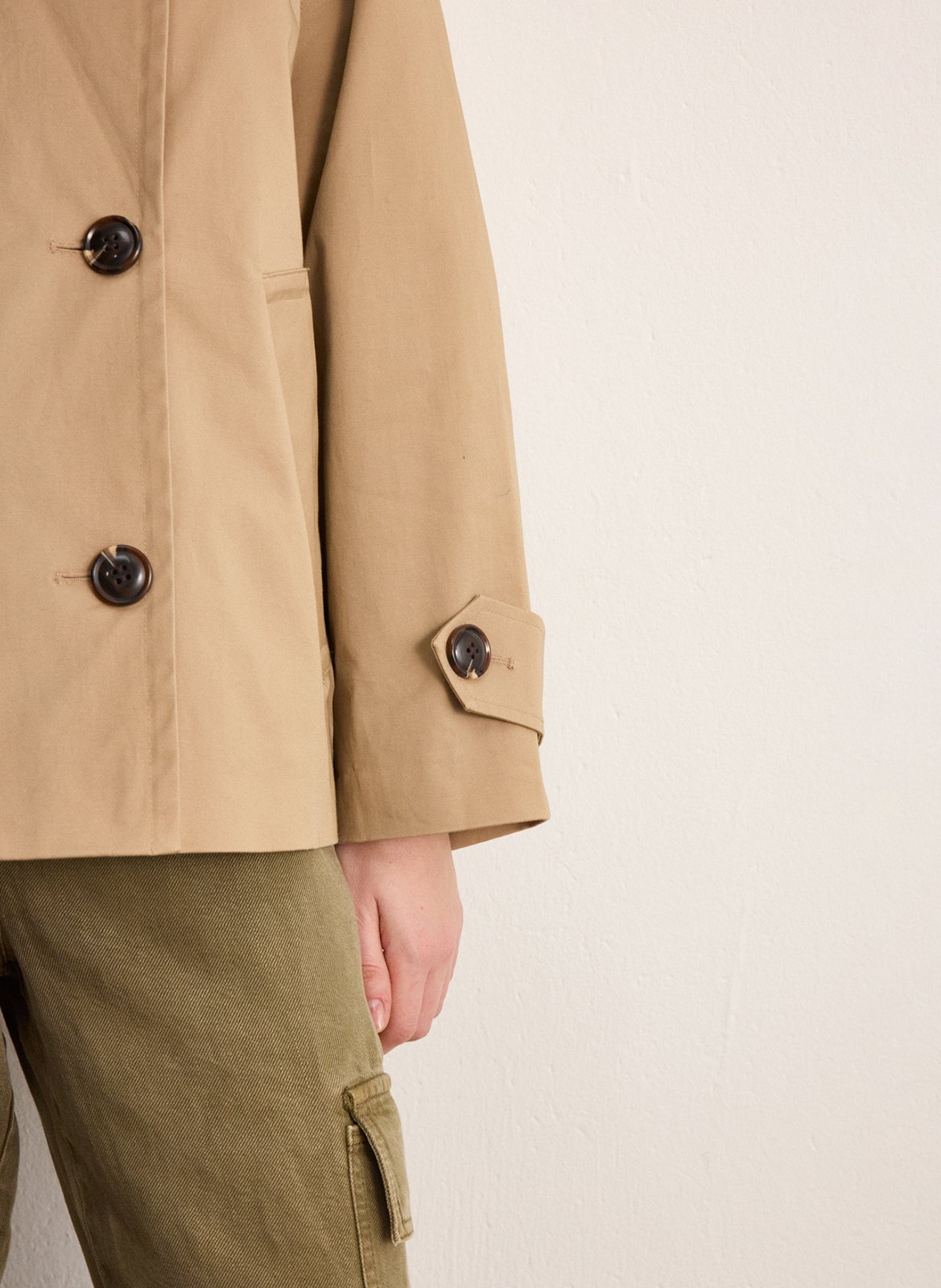 Trenchcoat aus Baumwoll-Mix mit Reverskragen PABLO Beige