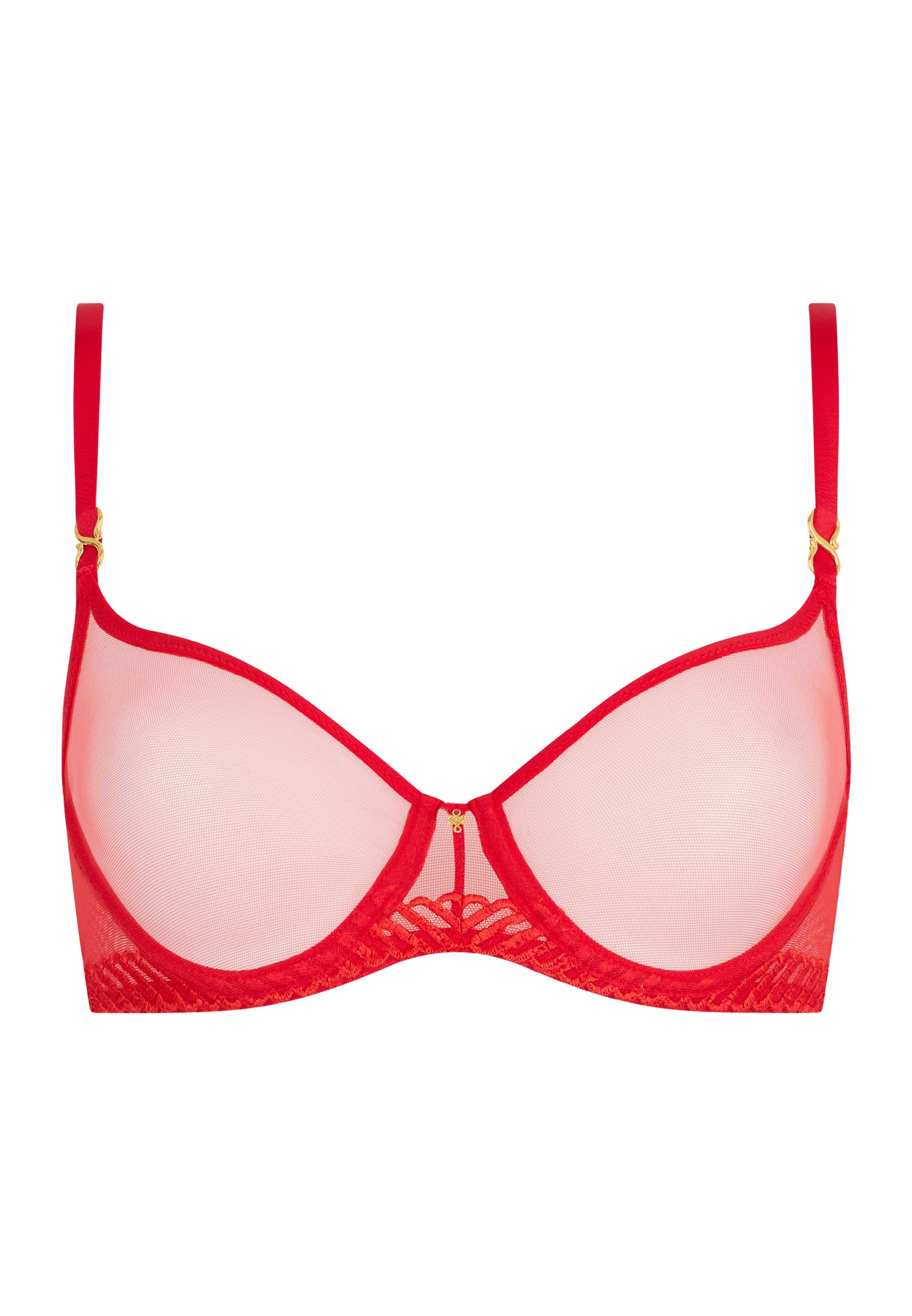 Underwired demi-cup bra Red