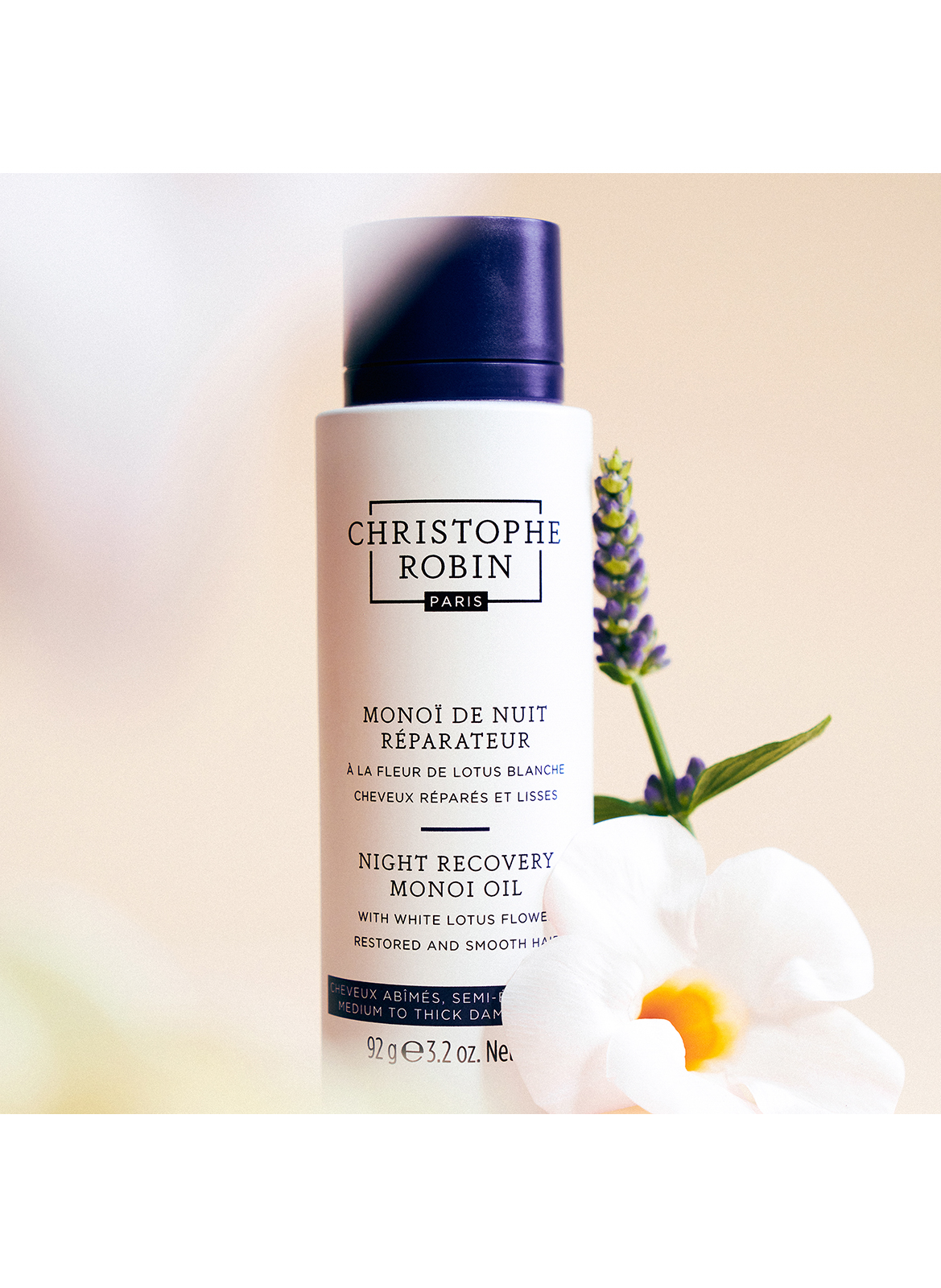 Reparierende Nacht-Haarpflege mit Monoi und Lotusblüte CHRISTOPHE ROBIN No color
