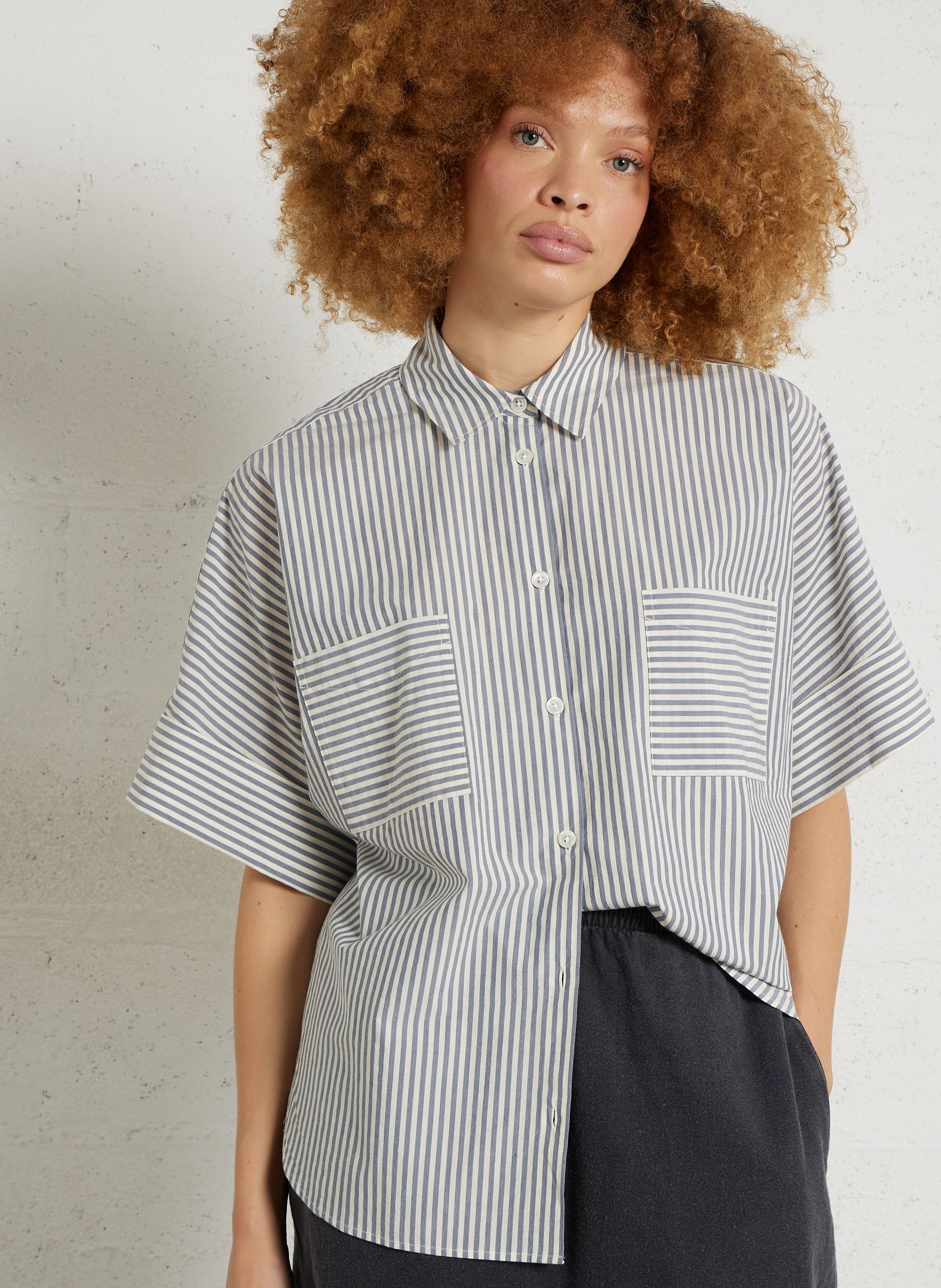 Blouse met klassieke kraag BELLEROSE Gestreepte