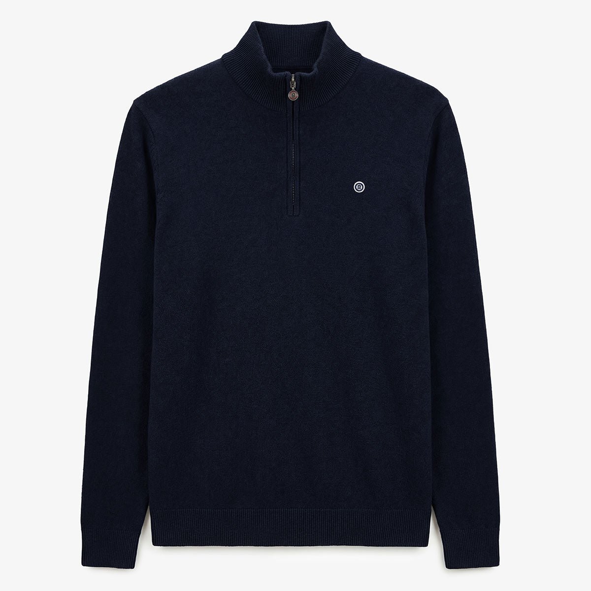 Cotton and wool sweater with zip-up neck SERGE BLANCO Blue
